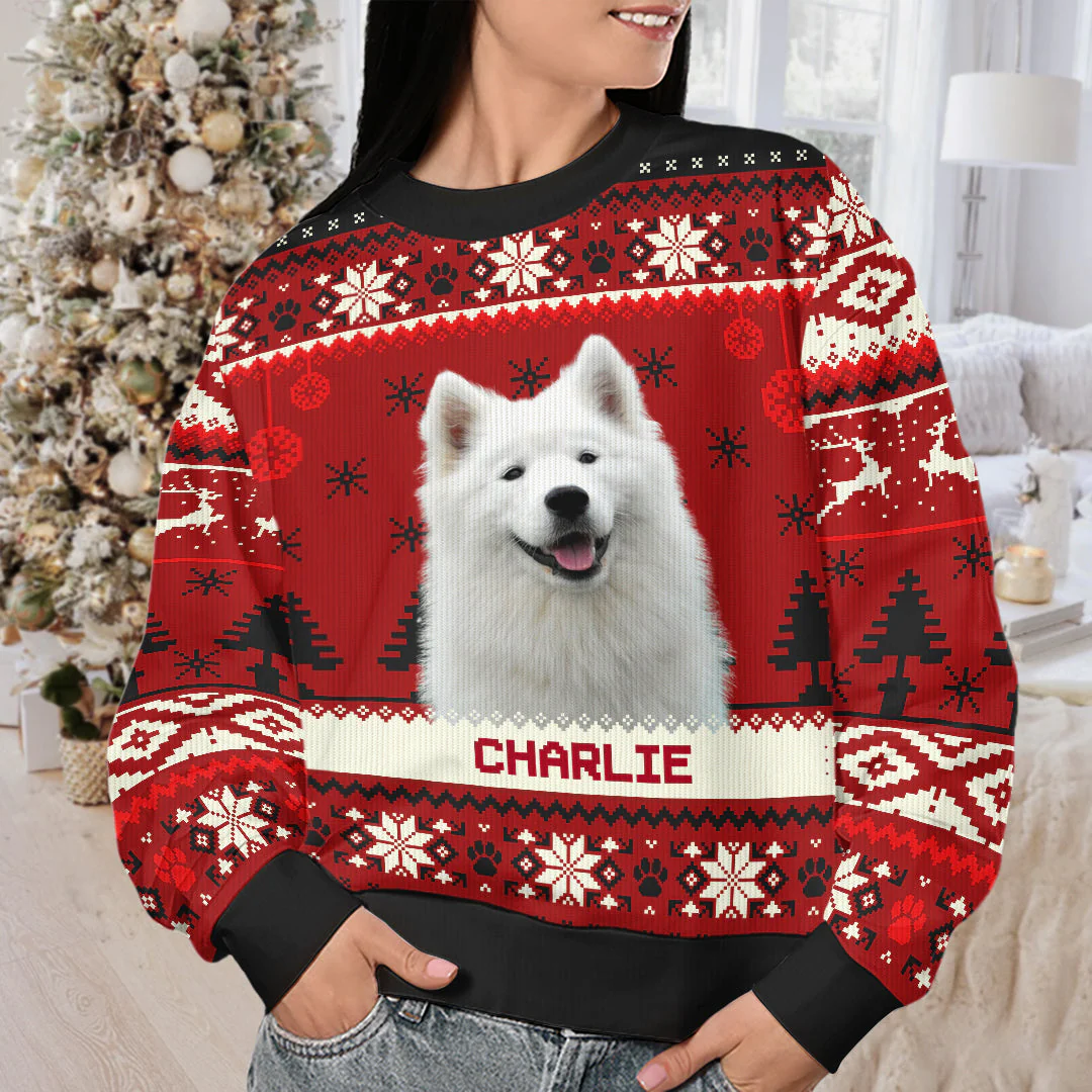 Custom Photo My Heart Is In Your Paws - Personalized Ugly Sweater - Christmas Gift For Pet Owners, Pet Lovers - NH96 - Image 4