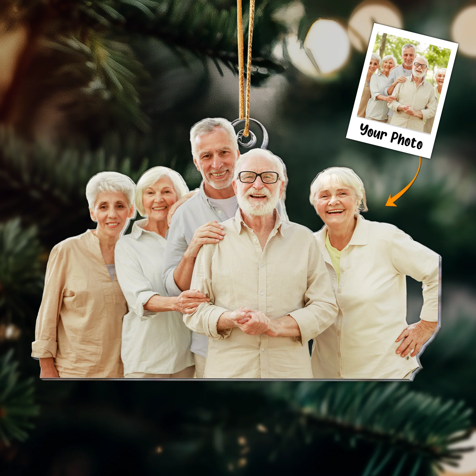 Custom Photo Old Brother Sister Sibling Gift - Personalized Acrylic Photo Ornament - Image 2