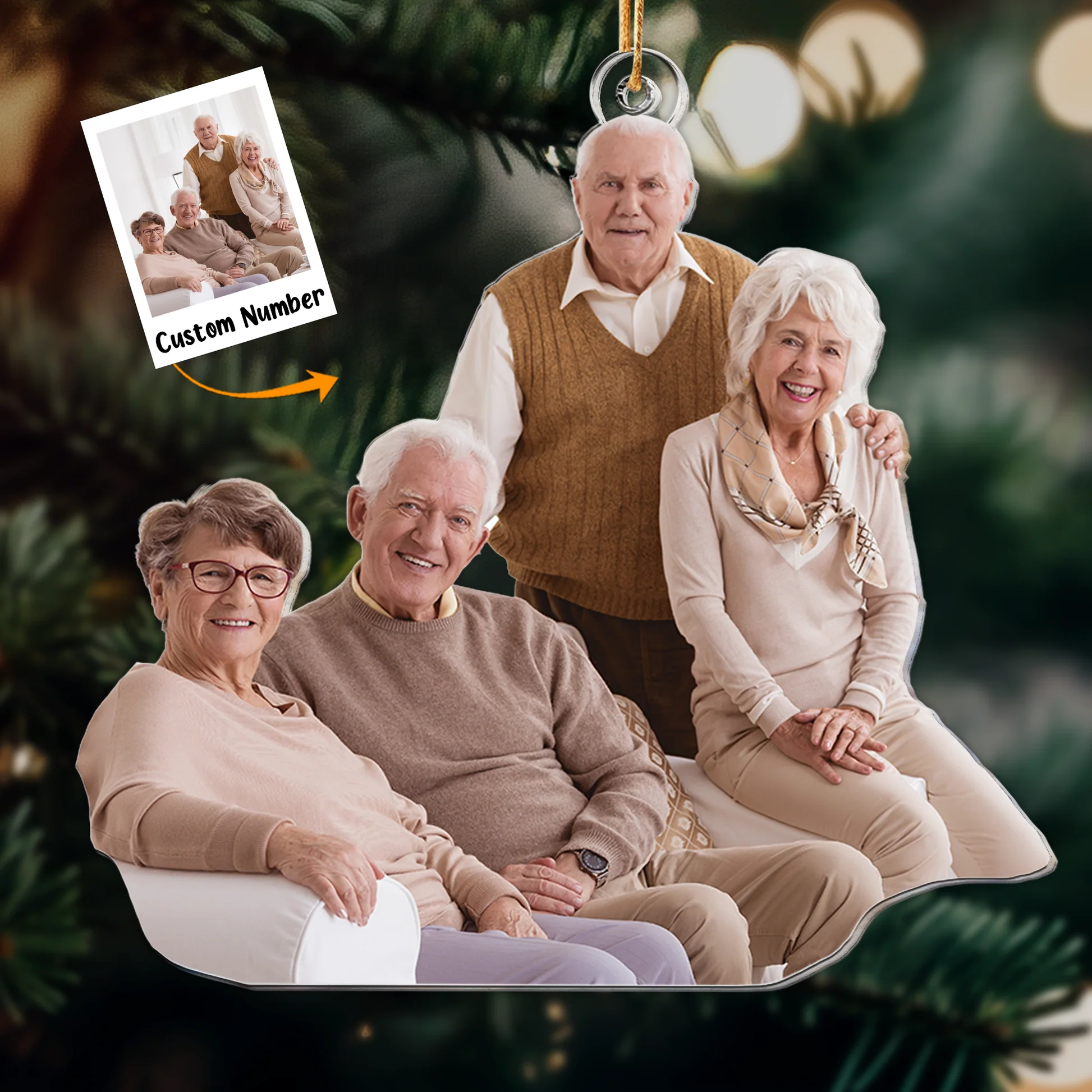 Custom Photo Old Brother Sister Sibling Gift - Personalized Acrylic Photo Ornament - Image 3