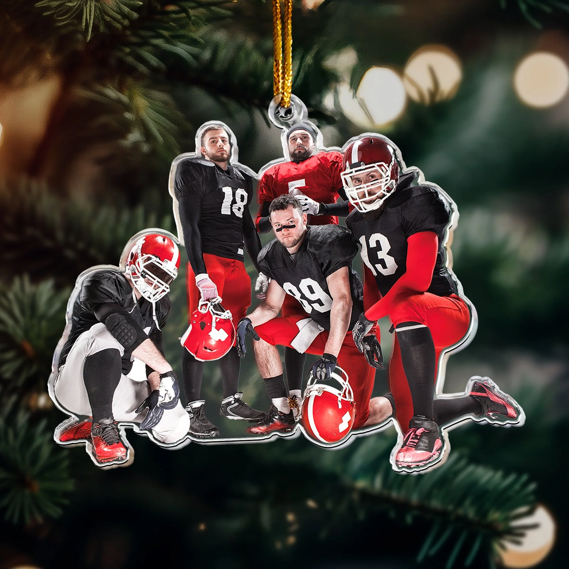 Custom Photo Ornament For American Football Team - Personalized Acrylic Photo Ornament - Image 2