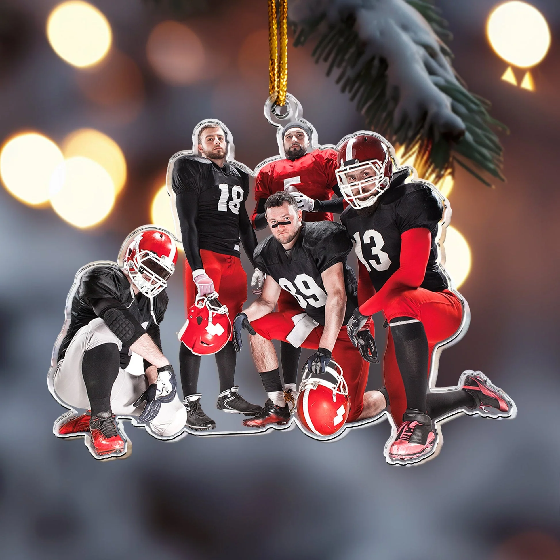 Custom Photo Ornament For American Football Team - Personalized Acrylic Photo Ornament - Image 3