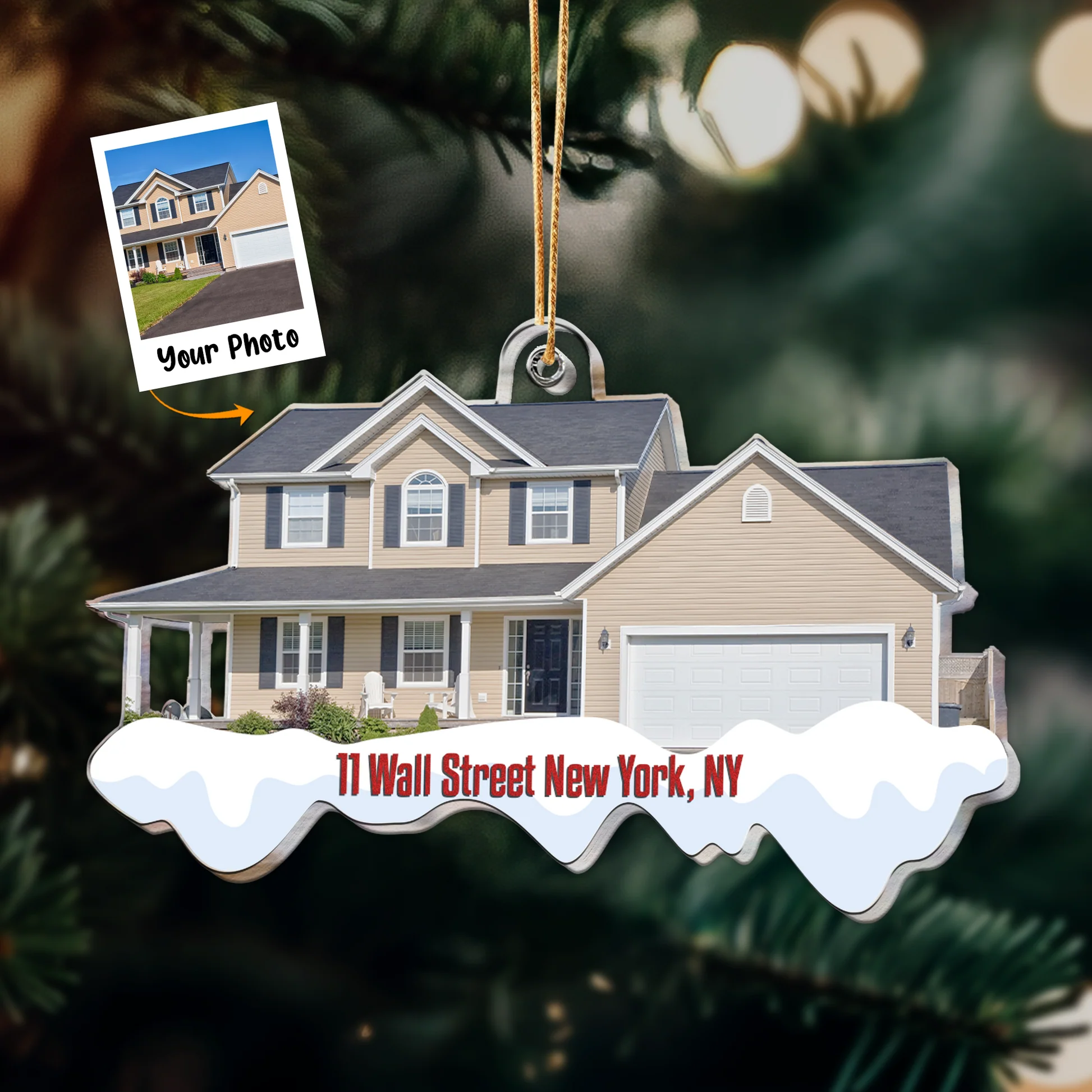 Custom Photo Our New Home For Family - Personalized Acrylic Photo Ornament - Image 2