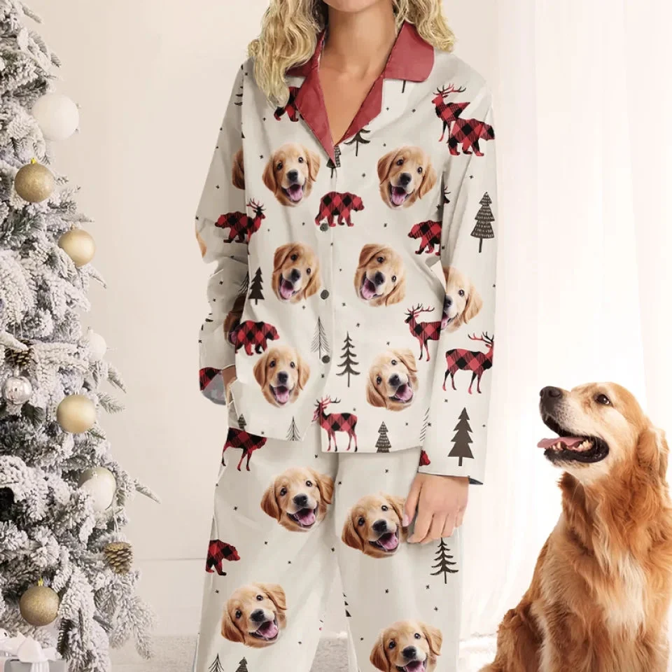 Custom Photo Paws And Reflect On The Joy Of The Season - Gift For Pet Lovers - Personalized Pajama NA94 - Image 2