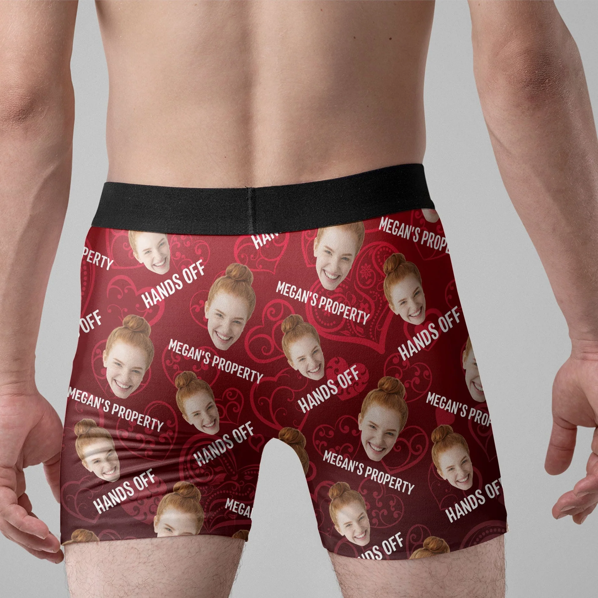 Custom Photo Property Of Funny Hands Off - Gift For Boyfriend, Husband, Anniversary - Funny Personalized Custom Boxer Briefs, Men's Boxers NH96 - Image 3