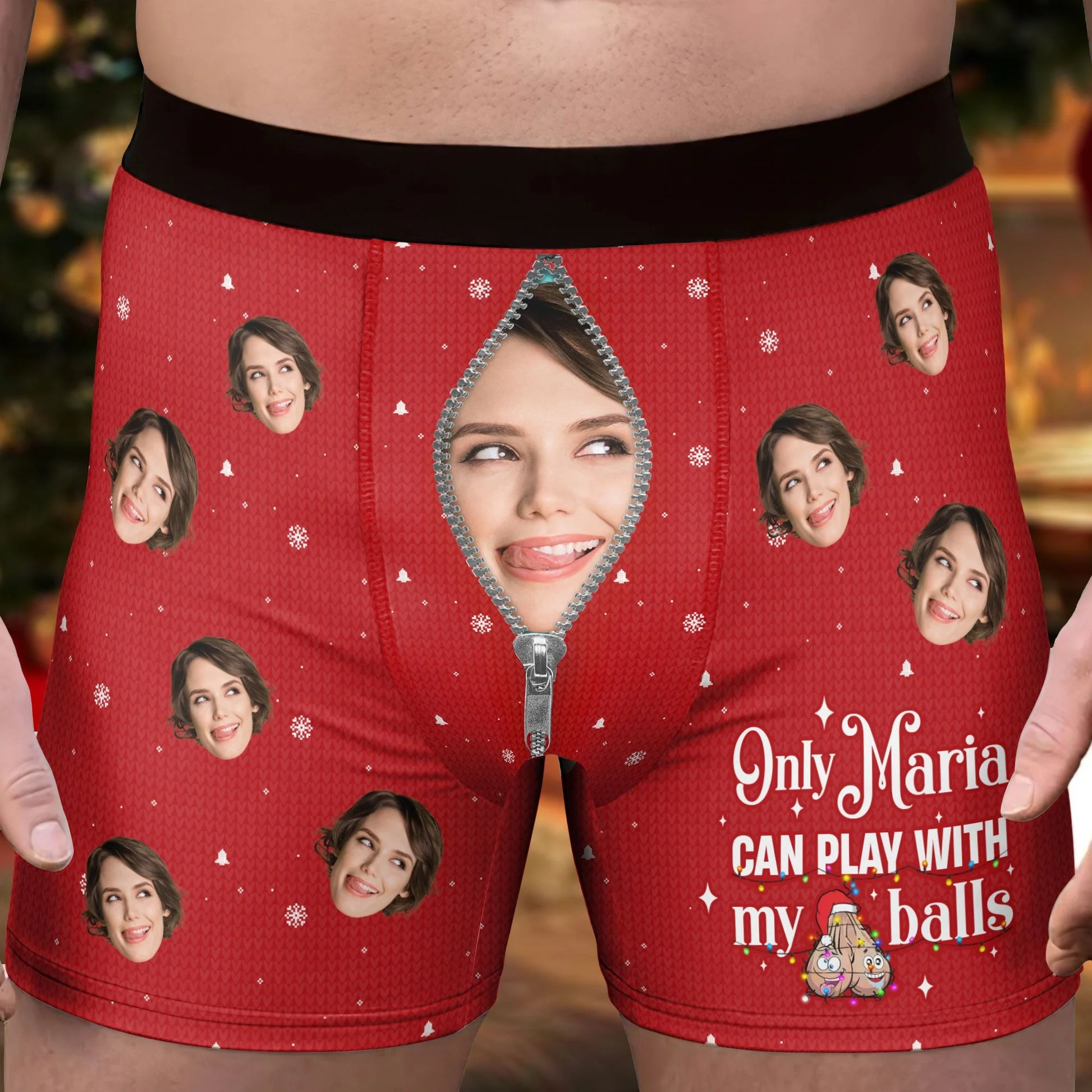 Custom Photo Property Of Girlfriends - Gift For Boyfriend, Husband, Anniversary - Funny Personalized Custom Boxer Briefs, Men's Boxers - Image 4