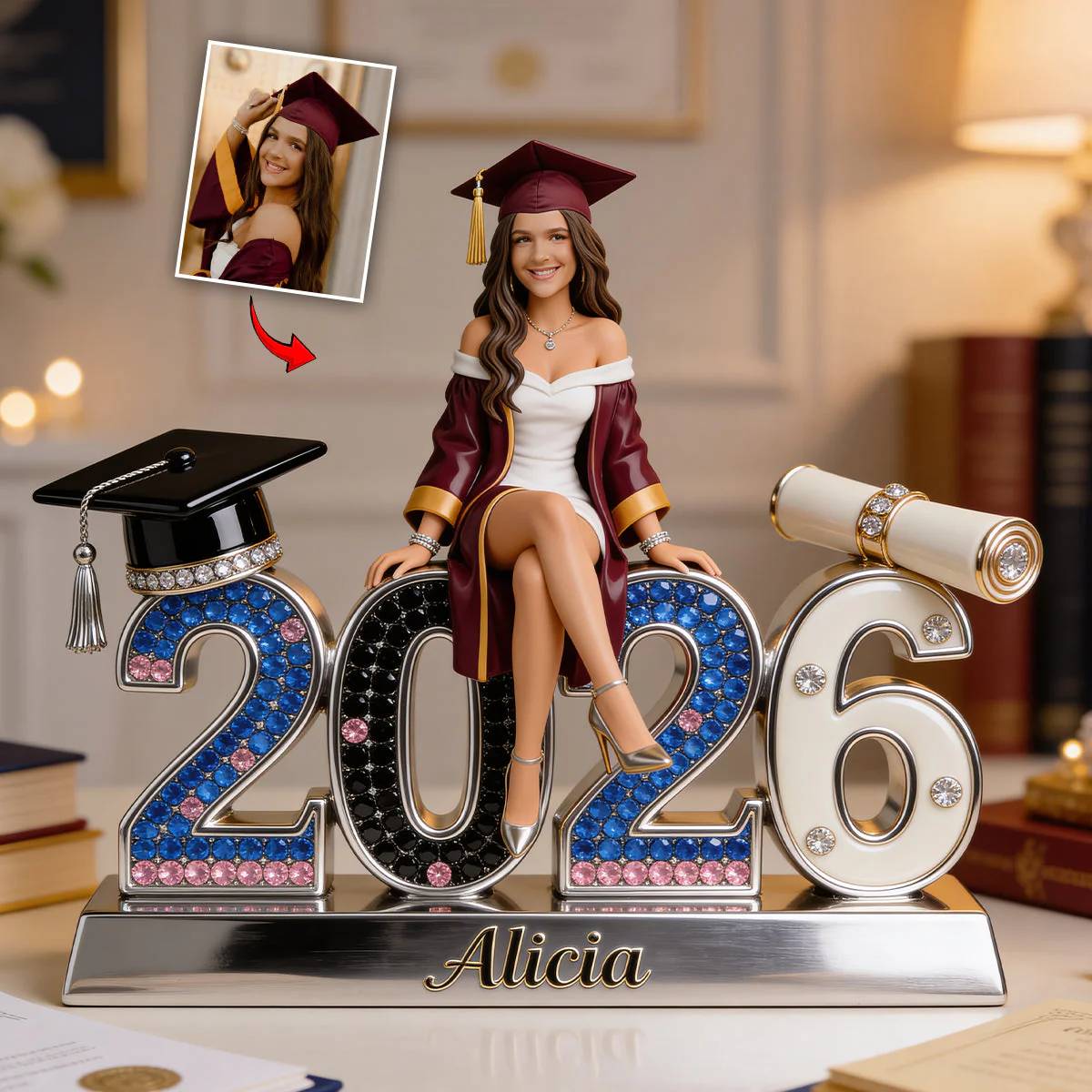Custom Photo Proud Class of 2026 - Personalized Acrylic Plaque - Gift For Graduates