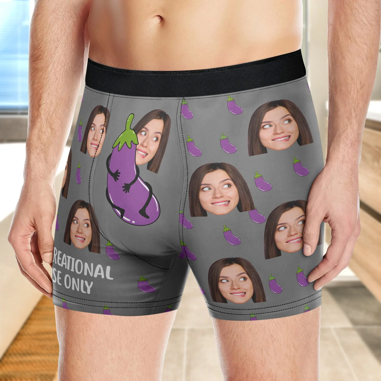 Custom Photo Recreational Use Only - Gift For Boyfriend, Husband, Anniversary - Funny Personalized Custom Boxer Briefs, Men's Boxers NH96 - Image 3