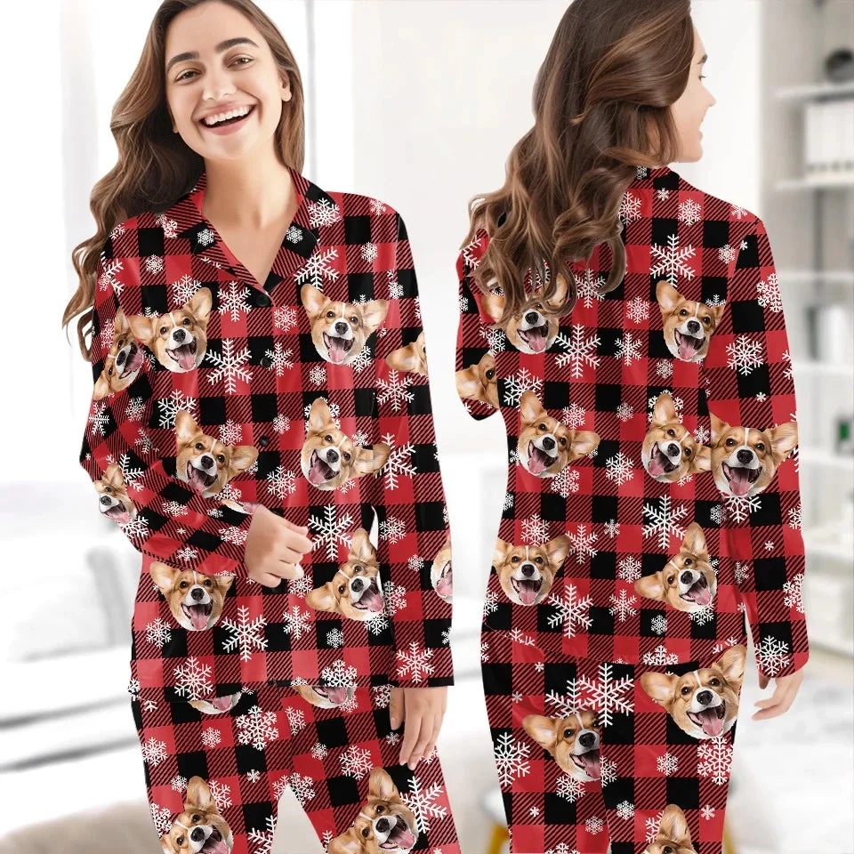 Custom Photo Snuggling Up In Cozy Pajamas Featuring Your Furry Friend - Gift For Pet Lovers - Personalized Pajama NA94 - Image 3