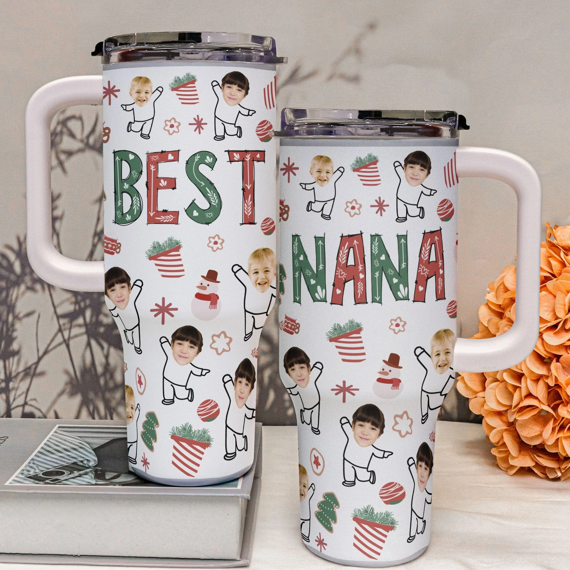 Custom Photo The Best Nana Mama - Personalized 40oz Tumbler Cup With Straw - Gift For Mom, Grandma, Mothers Day NA94 - Image 3