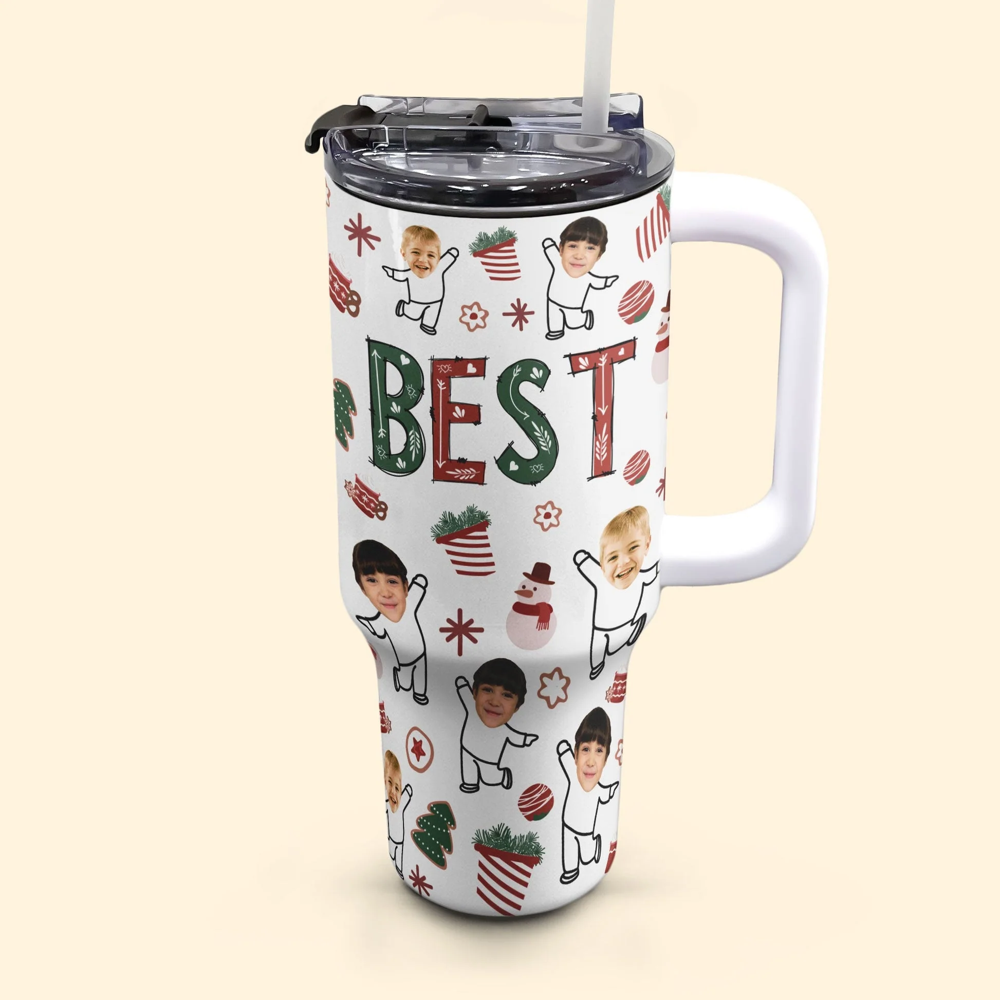 Custom Photo The Best Nana Mama - Personalized 40oz Tumbler Cup With Straw - Gift For Mom, Grandma, Mothers Day NA94 - Image 4