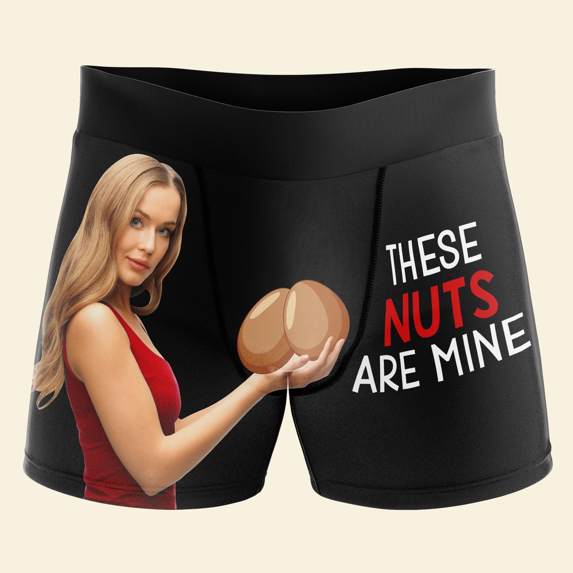 Custom Photo These Nuts Are Mine - Gift For Boyfriend, Husband, Anniversary - Funny Personalized Custom Boxer Briefs, Men's Boxers - Image 3
