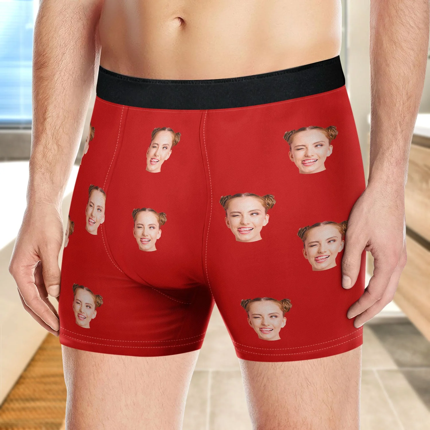 Custom Photo This Belongs To Wife - Gift For Boyfriend, Husband, Anniversary - Funny Personalized Custom Boxer Briefs, Men's Boxers NH96 - Image 2