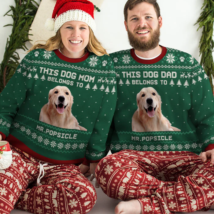 Custom Photo This Dog Mom Belongs To - Personalized Ugly Sweater - Gift For Dog Lover, Dog Mom, Dog Dad NH96 - Image 3