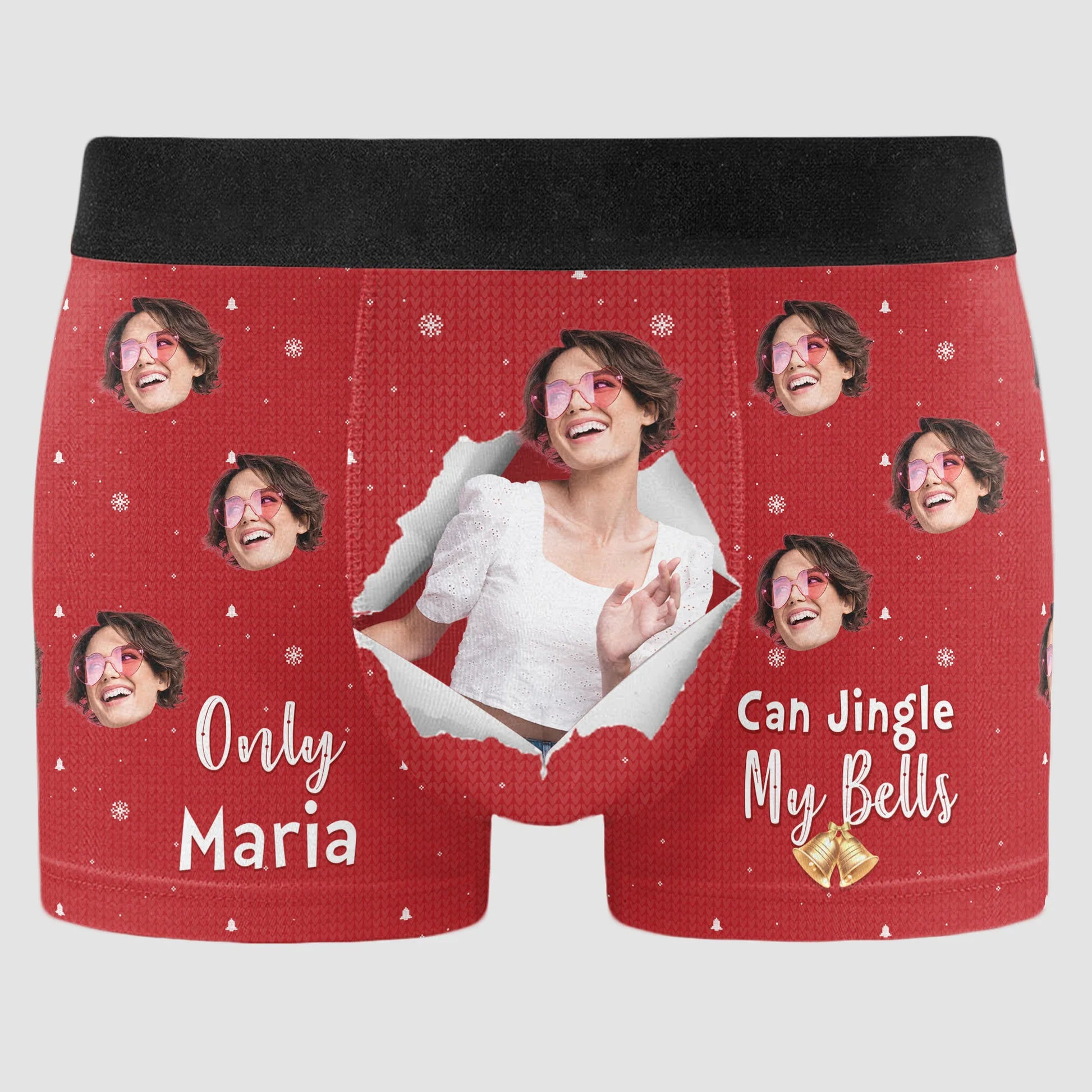 Custom Photo Torn Version Only Wife Can Jingle My Bells - Gift For Husband, Boyfriend - Personalized Men's Boxer Briefs NH96 - Image 3