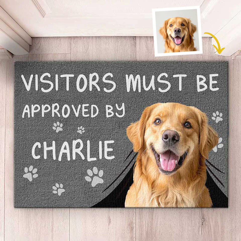 Custom Photo Visitors Must Be Approved By This Baby - Personalized Doormat - House Warming Gift For Pet Owners, Pet Lovers, Dog Mom, Cat Mom | Custom Photo NH96 - Image 2