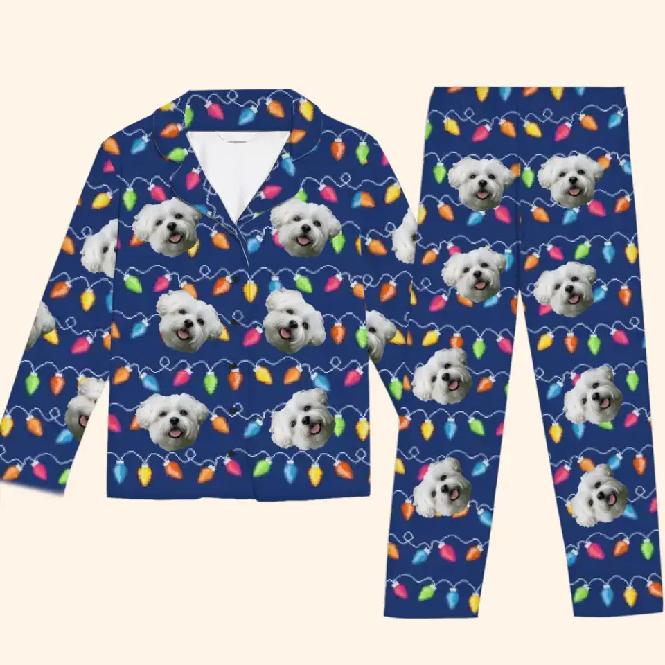 Custom Photo Wagging Tails All The Way - Gift For Pet Lovers - Personalized Pajama NA94 - Image 2