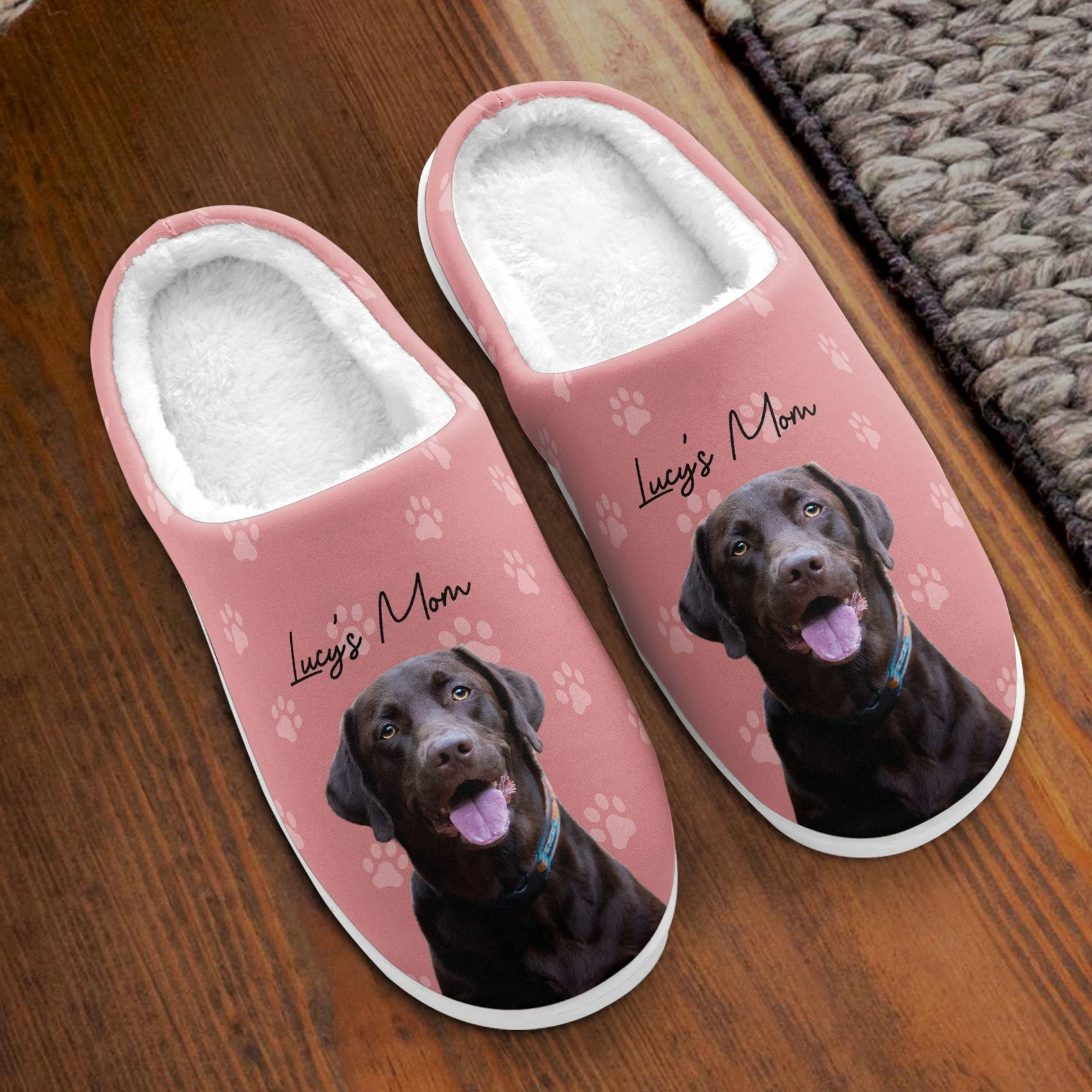 Custom Photo Woof Woof Meow Meow - Personalized Slippers - Gift For Dog Lovers, Cat Lovers, Pet Owners NA94 - Image 3