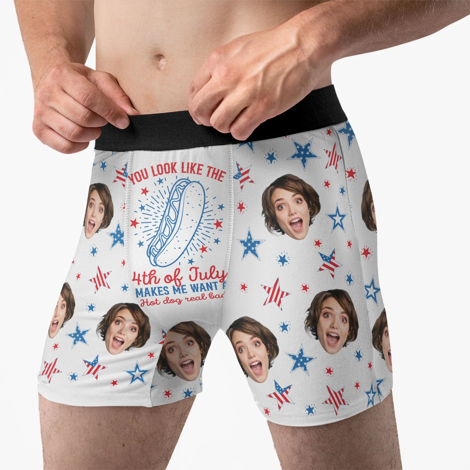 Custom Photo You Look Like The 4Th Of July - Gift For Boyfriend, Husband, Anniversary - Funny Personalized Custom Boxer Briefs, Men's Boxers NH96 - Image 4