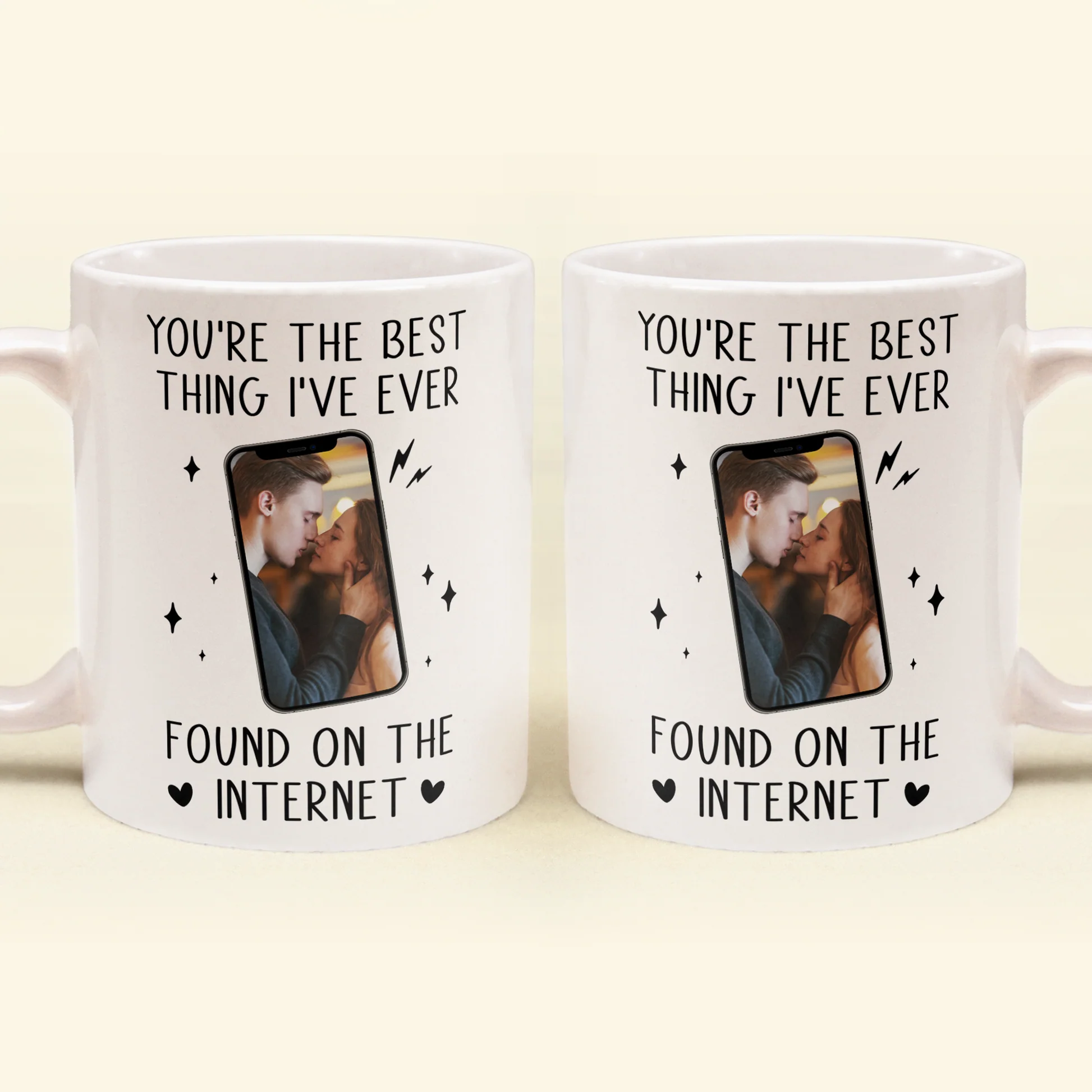 Custom Photo You're The Best Thing I've Ever Found On The Internet - Personalized Ceramic Mug - Gift For Couple, Husband Wife NH96 - Image 2