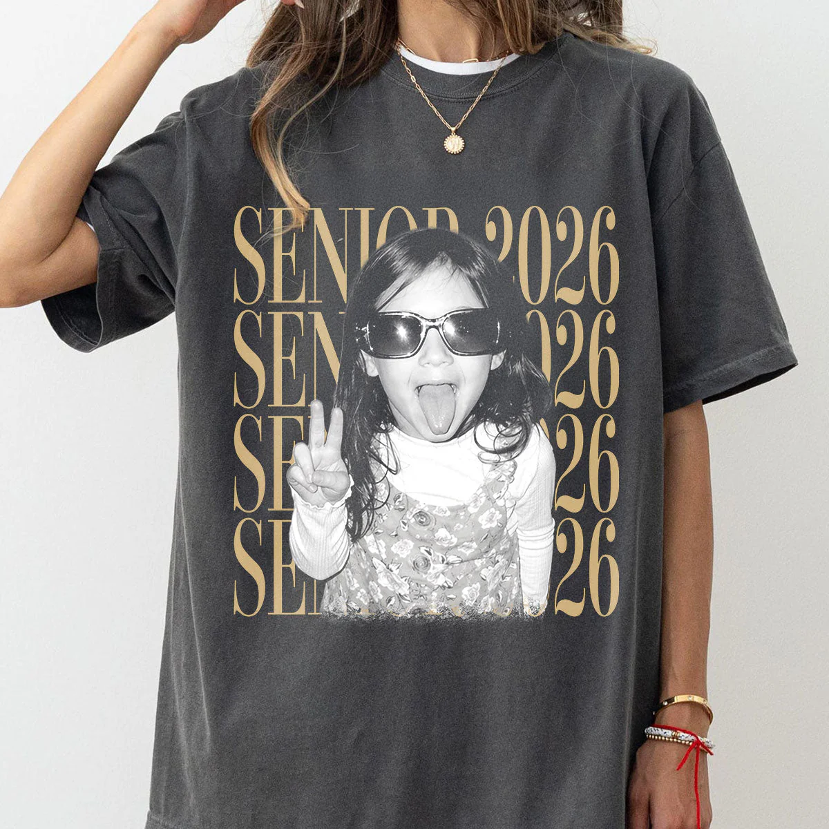 Custom Retro Vintage Photo And Year Senior - Personalized Shirt - Gift For Dad, Family Of Graduate - Image 3