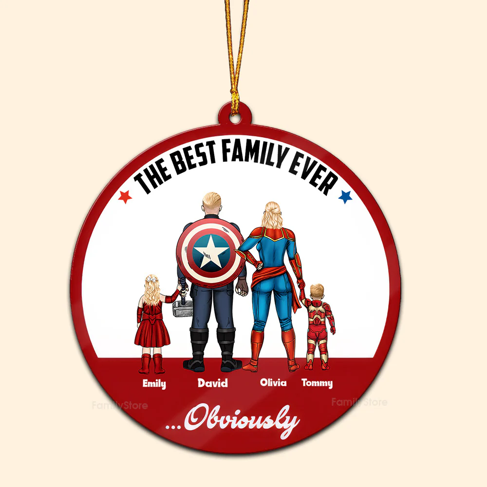 Custom Title The Super Hero Family - Gift For Family - Personalized Wood Ornament - CL02 NA94 - Image 3