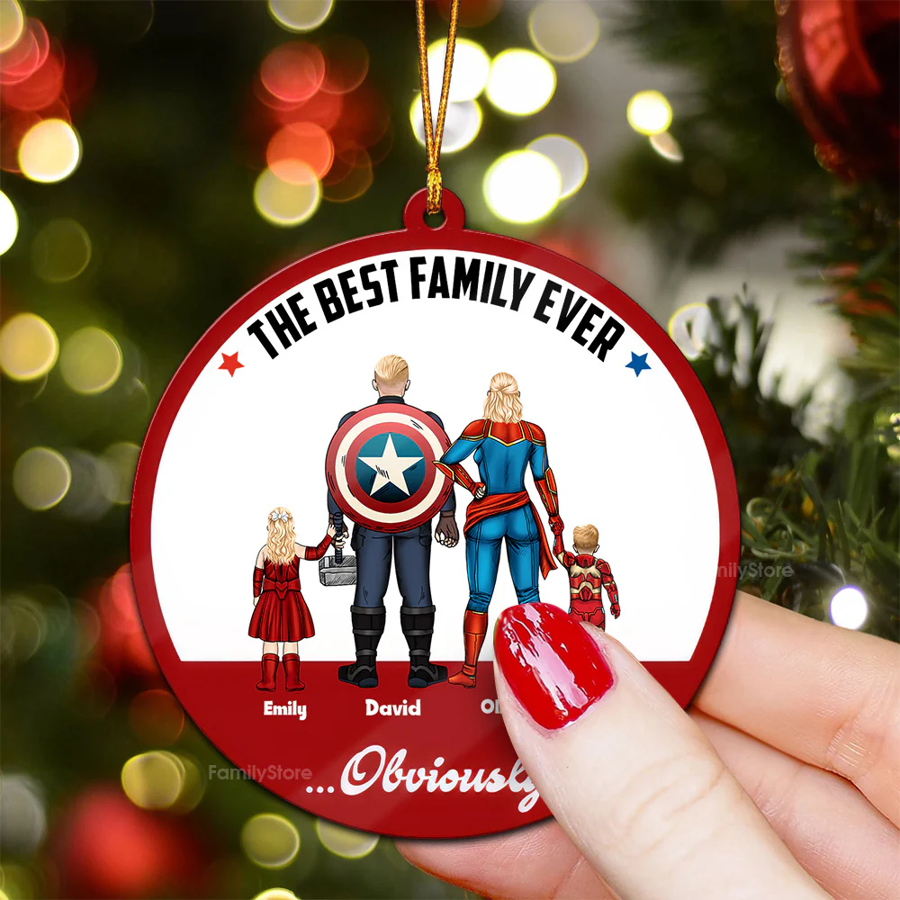 Custom Title The Super Hero Family - Gift For Family - Personalized Wood Ornament - CL02 NA94 - Image 4