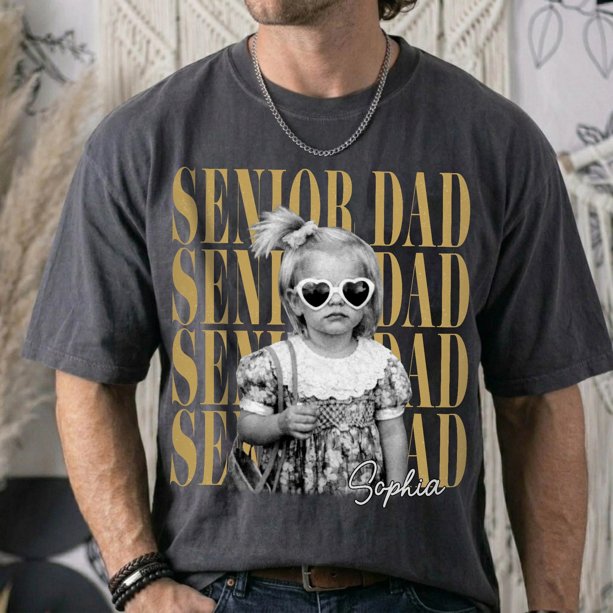 Custom Vintage Photo Year Senior Dad - Personalized Shirt - Gift For Dad, Family Of Graduate