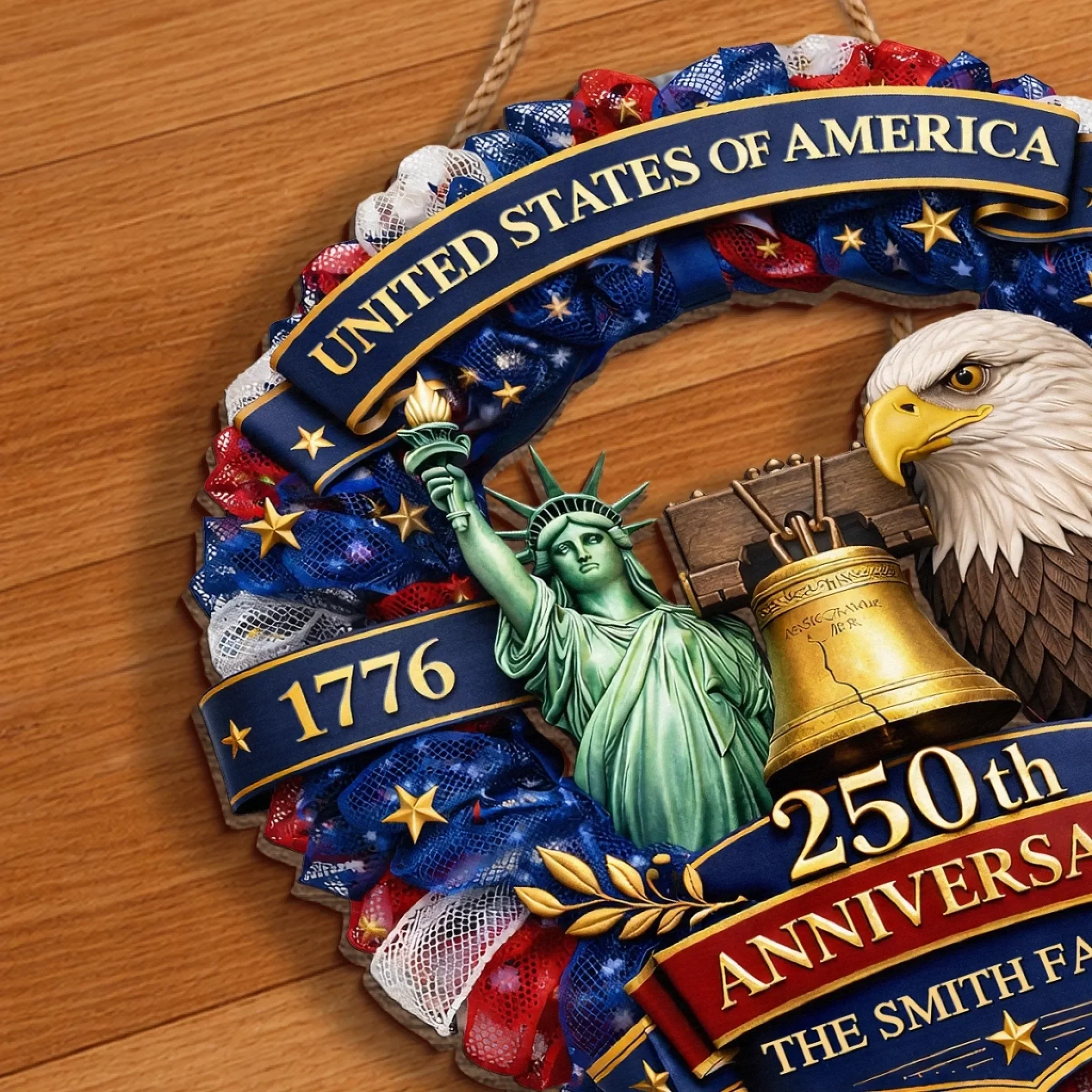 Custom Wood Sign - Personalized America 250th Anniversary Gifts For Mom, Dad, Brother, Sister, Kids - Freedom In Every Heart - Image 5