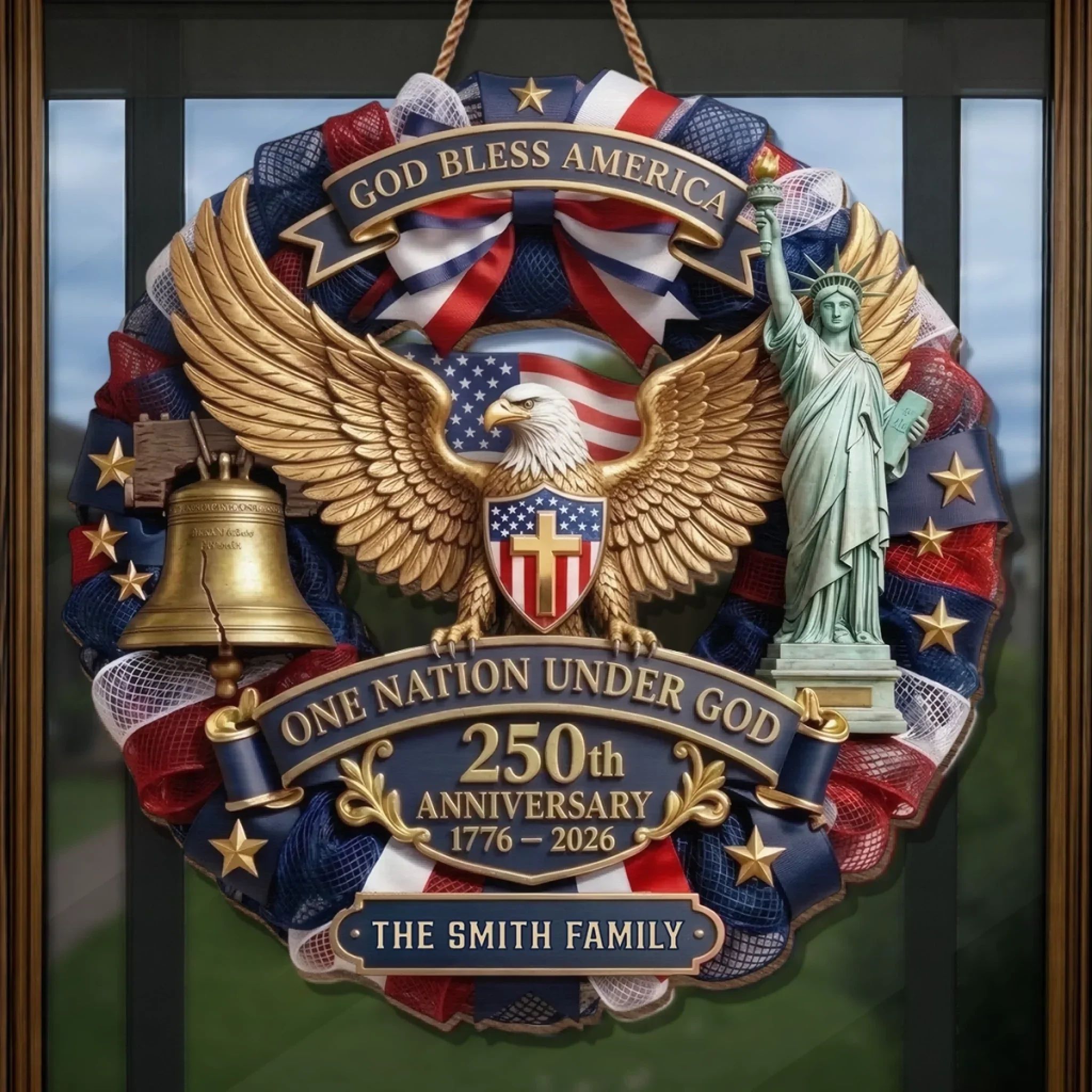 Custom Wood Sign - Personalized America 250th Anniversary Gifts For Mom, Dad, Brother, Sister, Kids - Liberty Never Goes Out Of Style - Image 4