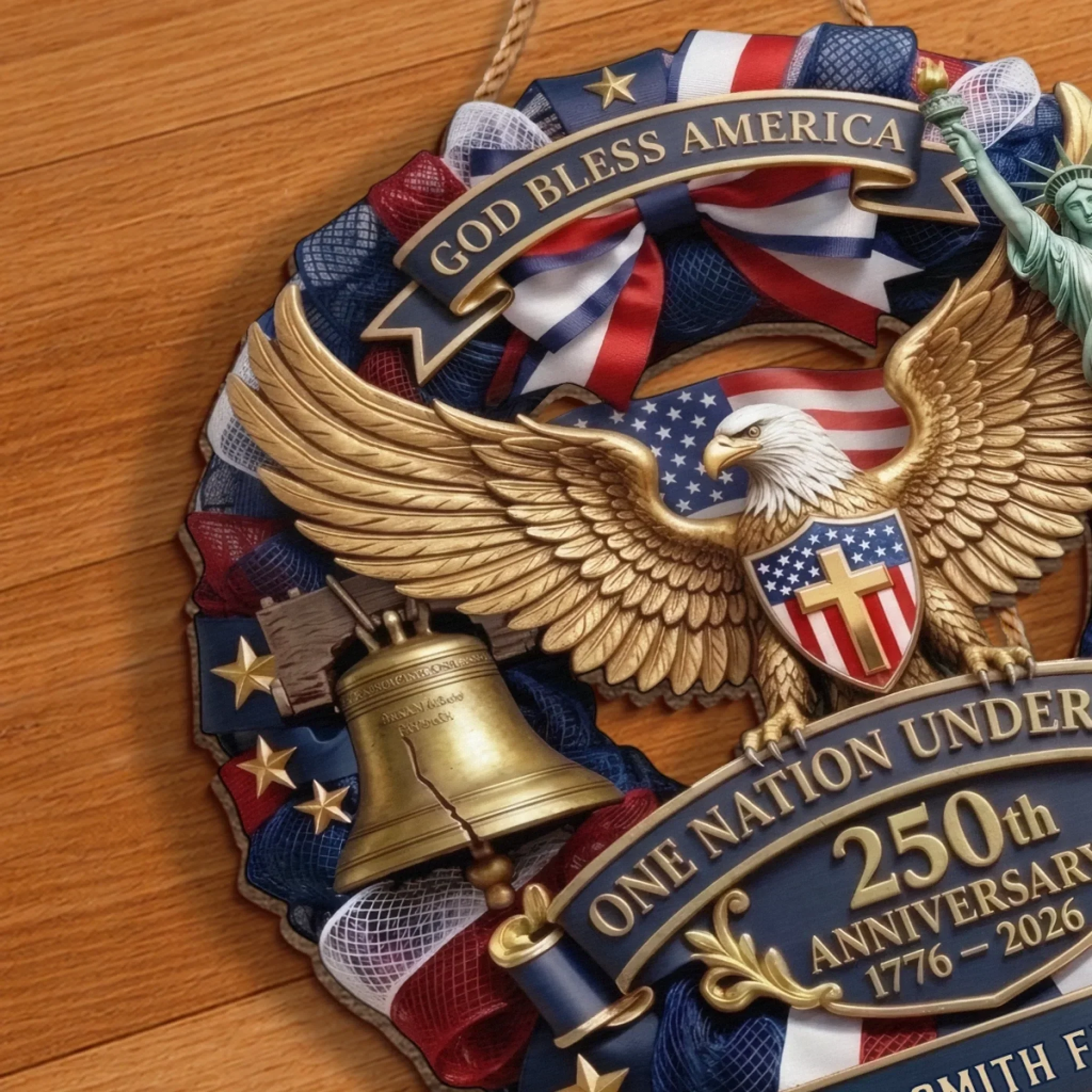 Custom Wood Sign - Personalized America 250th Anniversary Gifts For Mom, Dad, Brother, Sister, Kids - Liberty Never Goes Out Of Style - Image 5