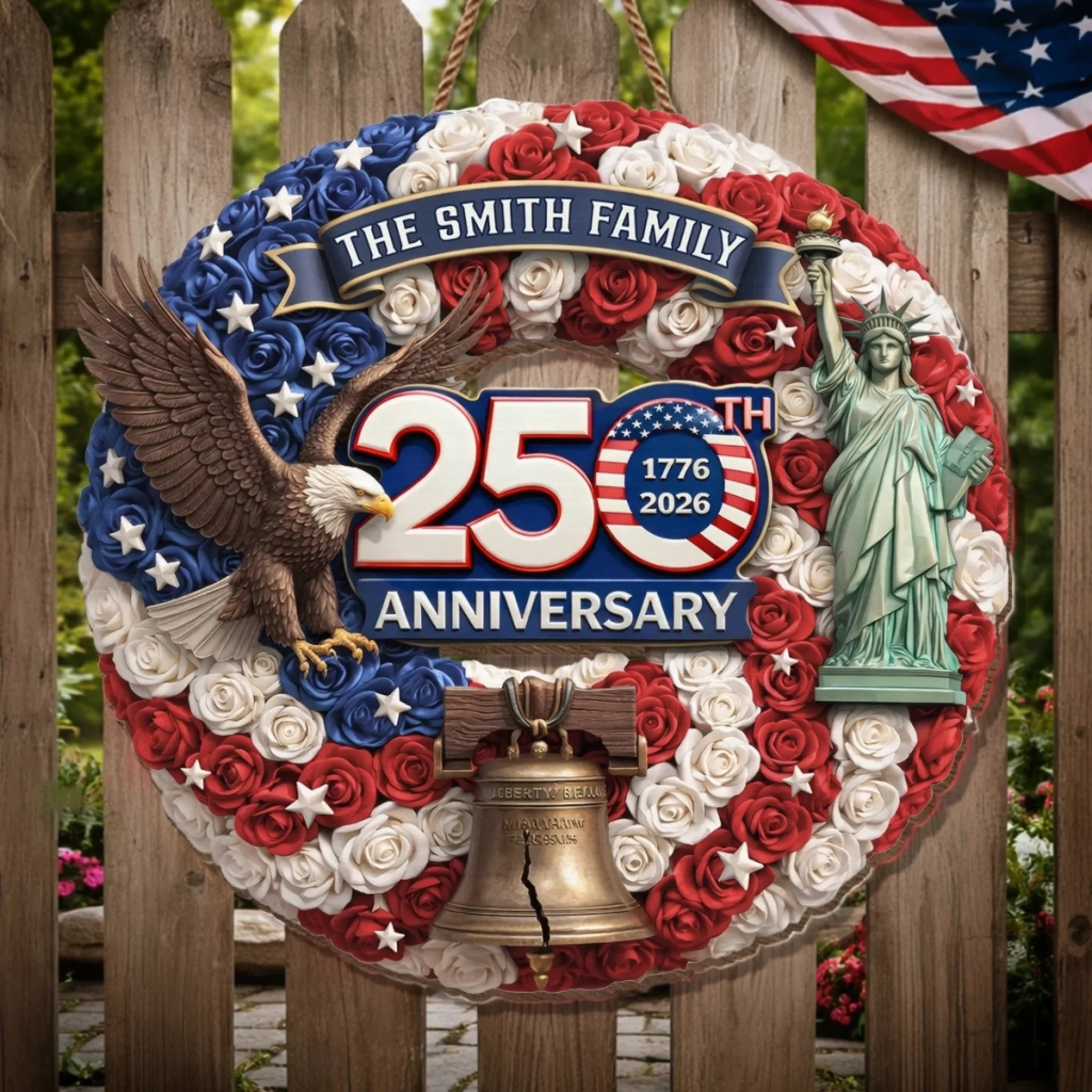 Custom Wood Sign - Personalized America 250th Anniversary Gifts For Mom, Dad, Brother, Sister, Kids - Unity Makes Us Strong - Image 3