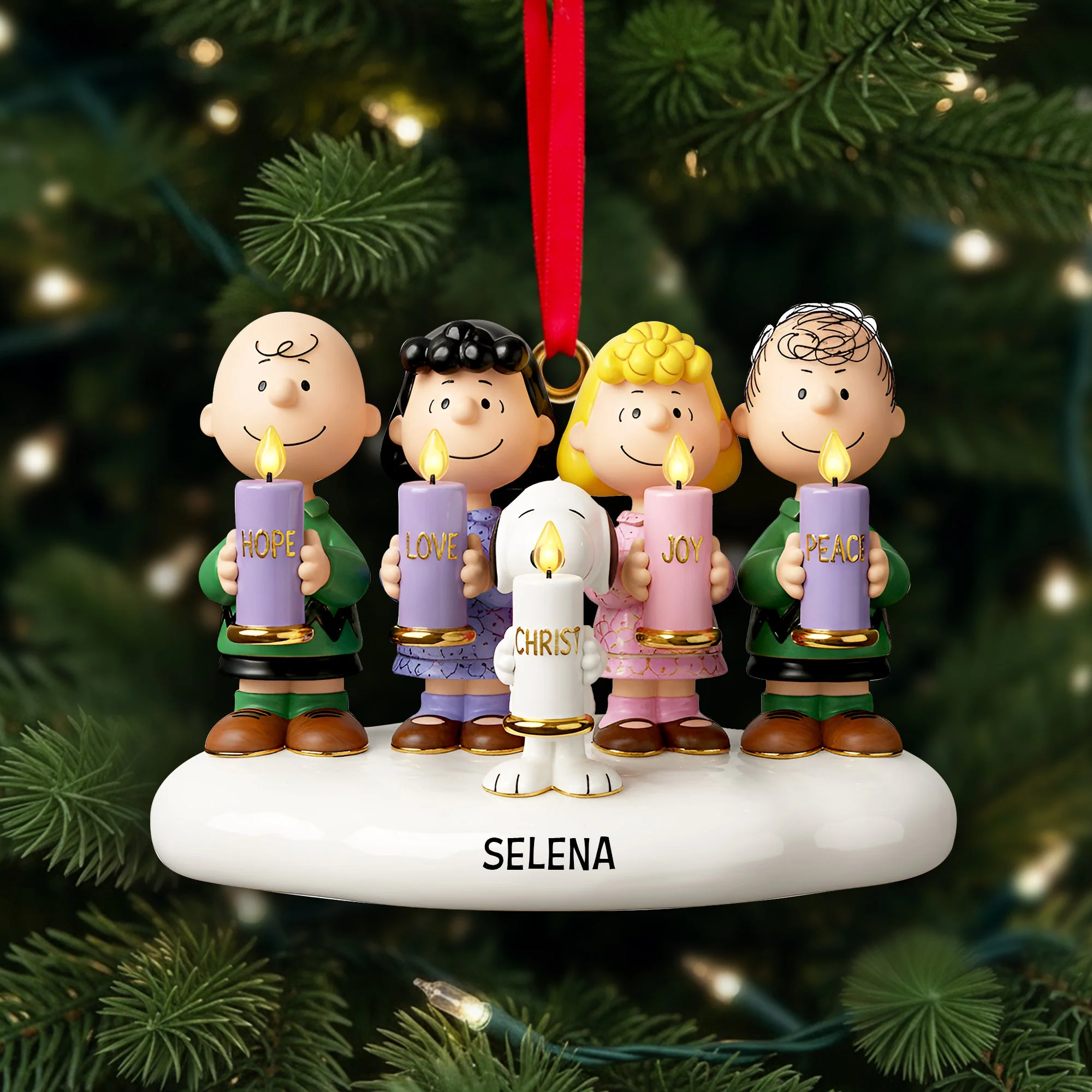 Cute Advent Candles Gang - Personalized Acrylic Ornament - Christmas Gifts For Christians NL122