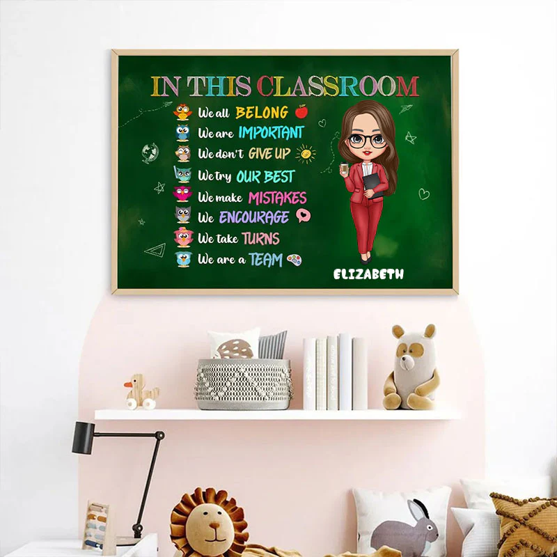 Cute Owls In This Classroom - Personalized Poster, Back To School, Teacher Classroom Decor | CLTC01 - Image 3
