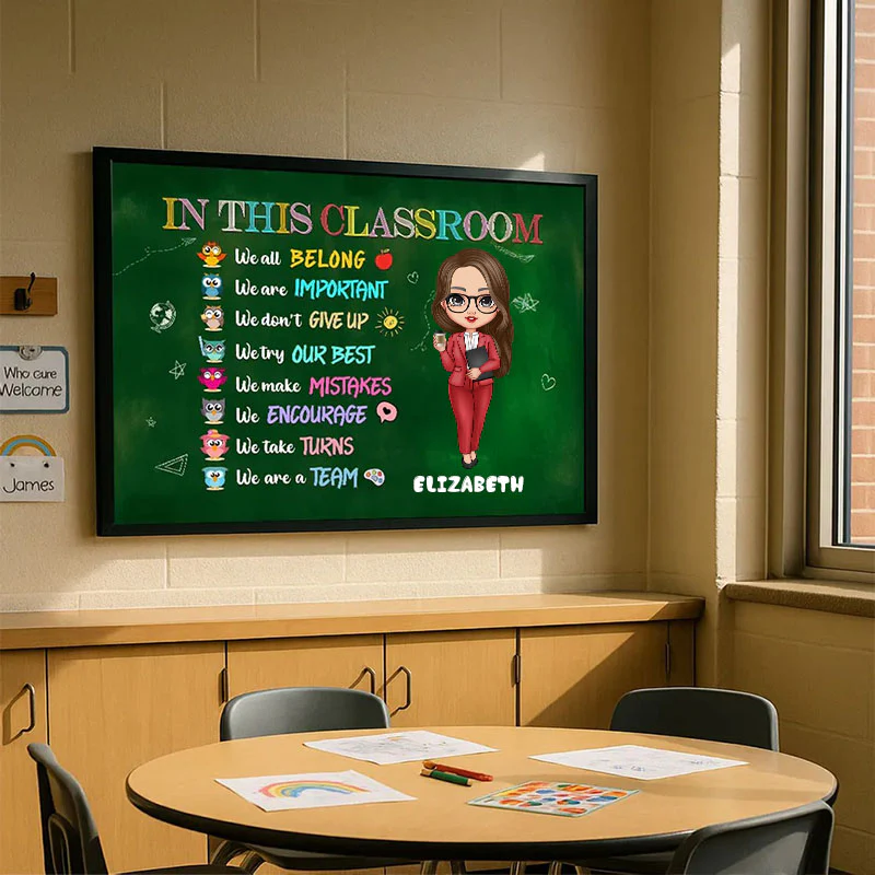 Cute Owls In This Classroom - Personalized Poster, Back To School, Teacher Classroom Decor | CLTC01 - Image 4