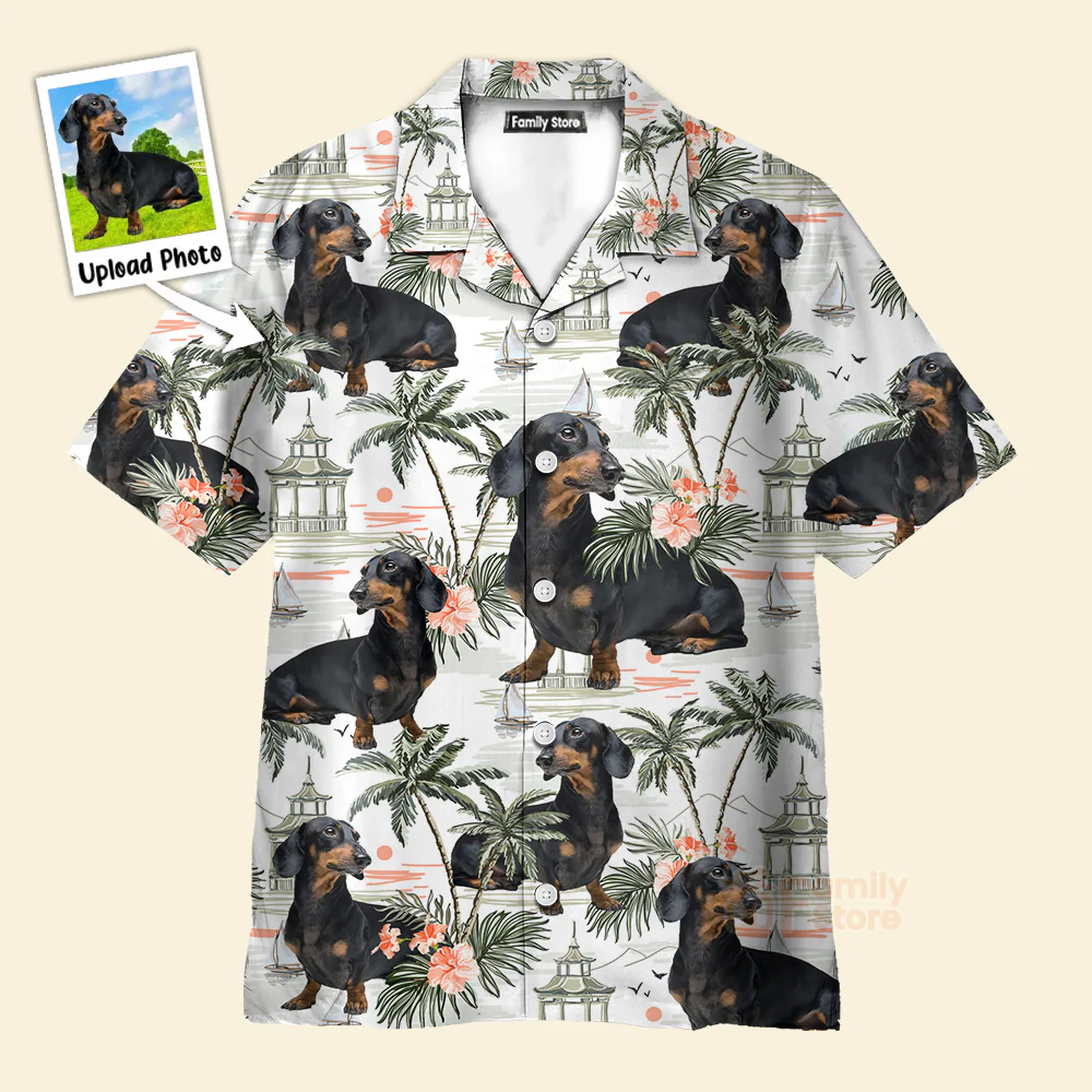Custom Dog Pet Face Summer Beach Surfing - Personalized Hawaiian Shirt PN302177Lb - Image 3