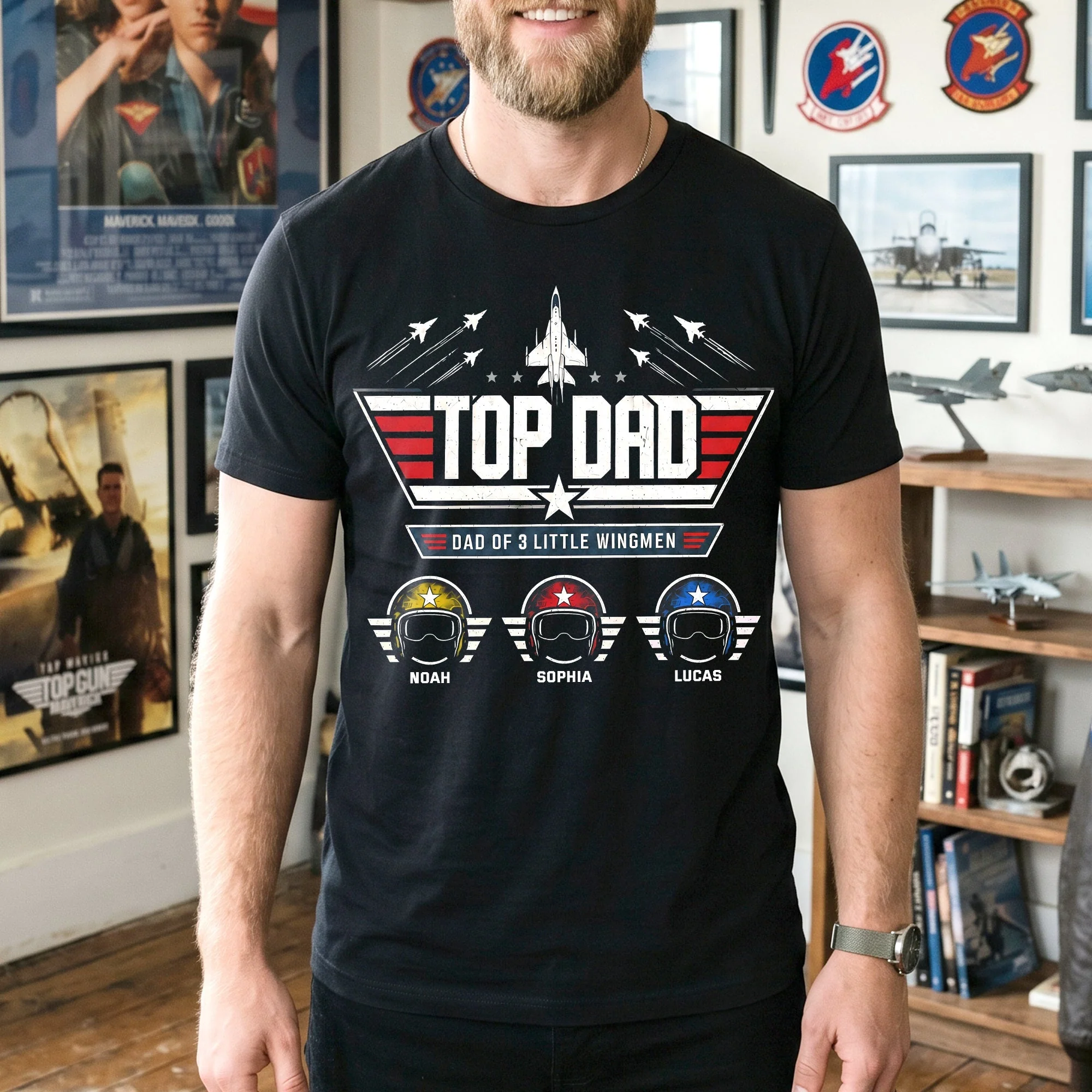Dad And His Little Pilots - Personalized Shirt - Gift For Father's Day - Image 3