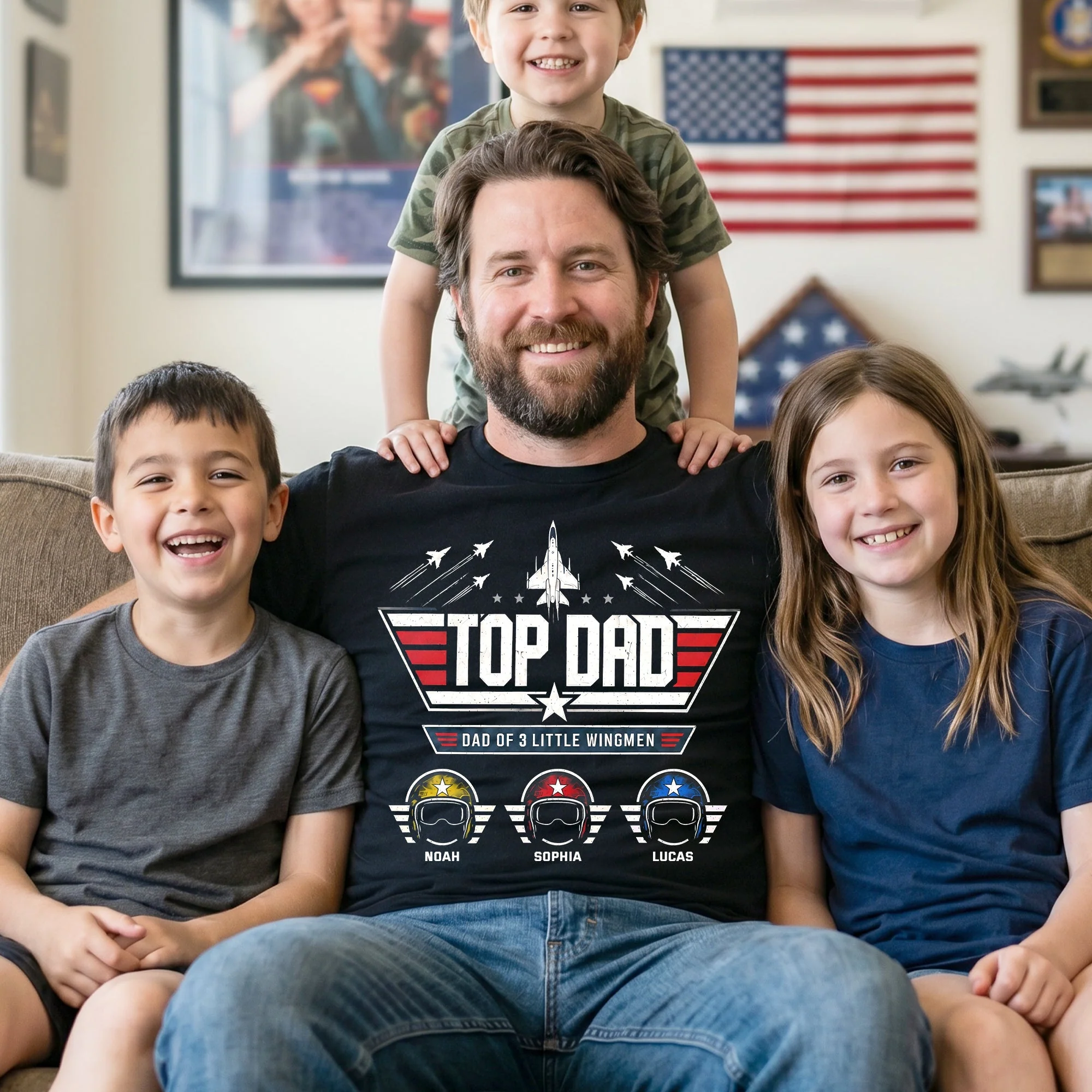 Dad And His Little Pilots - Personalized Shirt - Gift For Father's Day - Image 4