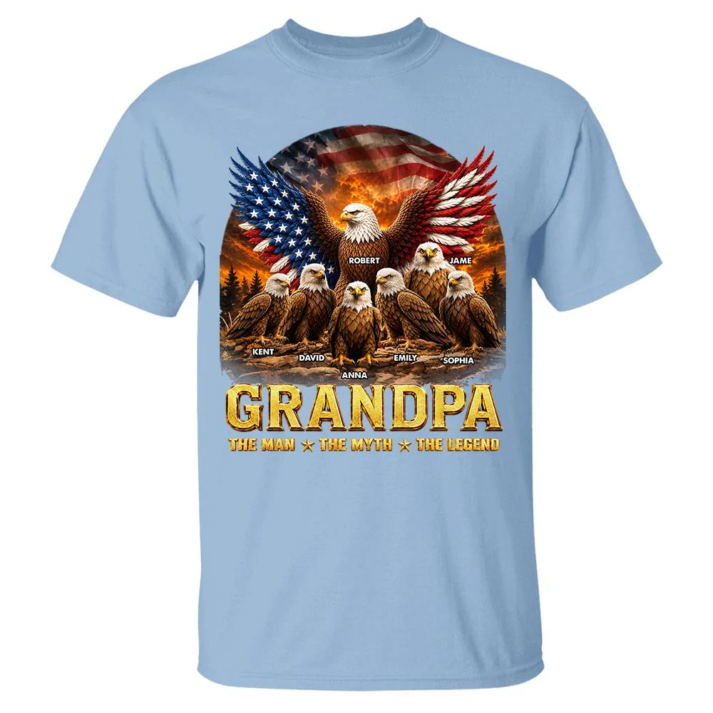 Dad Grandpa Eagle The Man The Myth The Legend - Personalized Shirt - Gift For Dad, Gift For Grandpa - Image 11