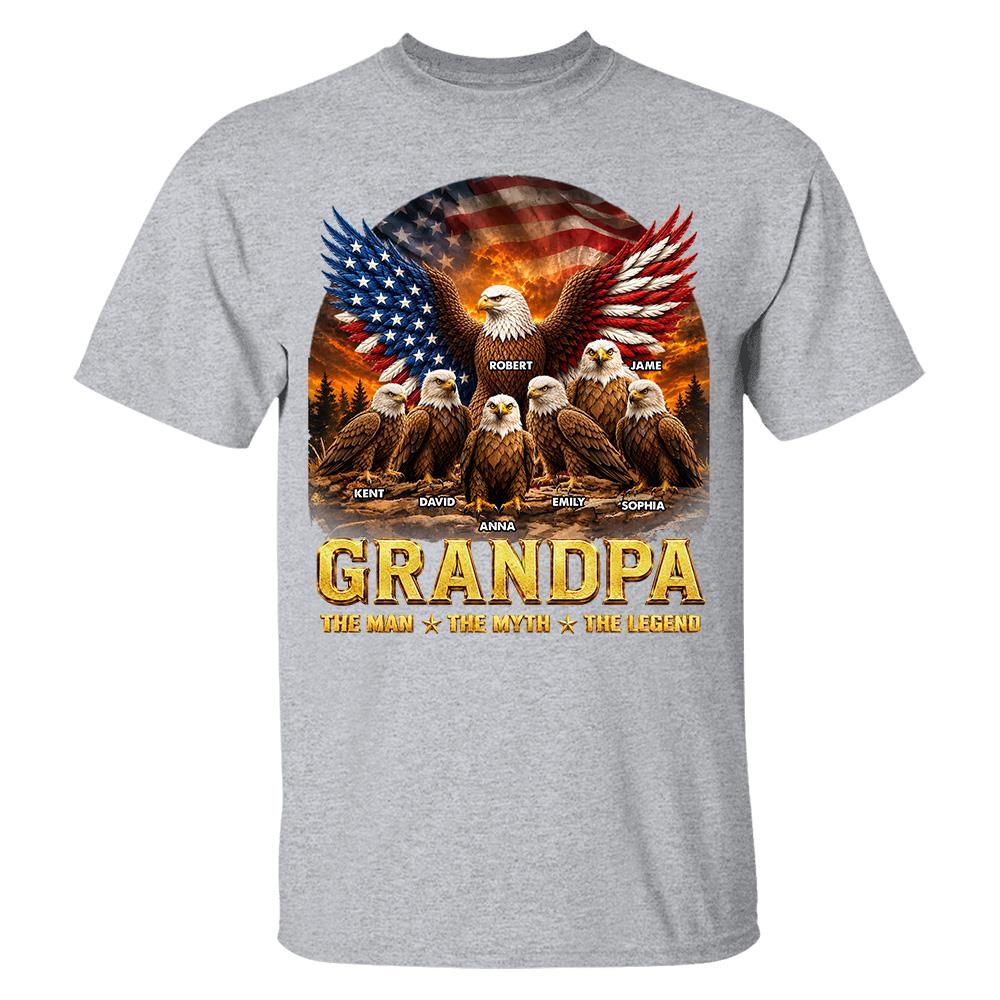 Dad Grandpa Eagle The Man The Myth The Legend - Personalized Shirt - Gift For Dad, Gift For Grandpa - Image 12