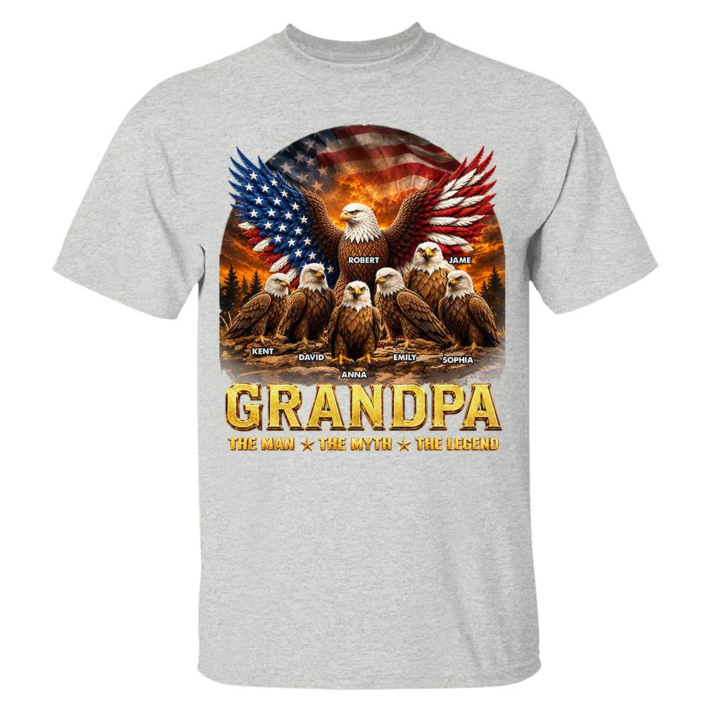 Dad Grandpa Eagle The Man The Myth The Legend - Personalized Shirt - Gift For Dad, Gift For Grandpa - Image 13
