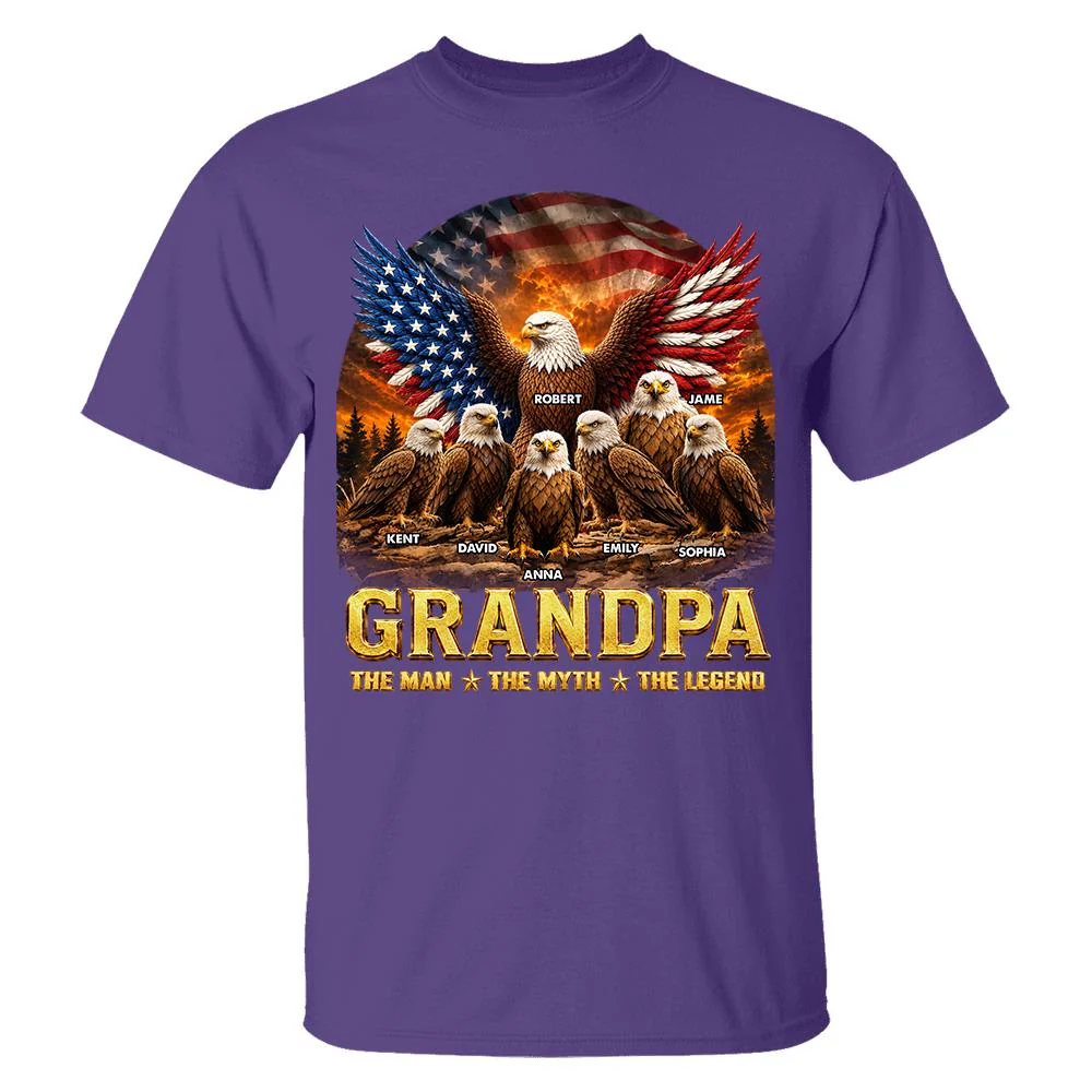 Dad Grandpa Eagle The Man The Myth The Legend - Personalized Shirt - Gift For Dad, Gift For Grandpa - Image 15