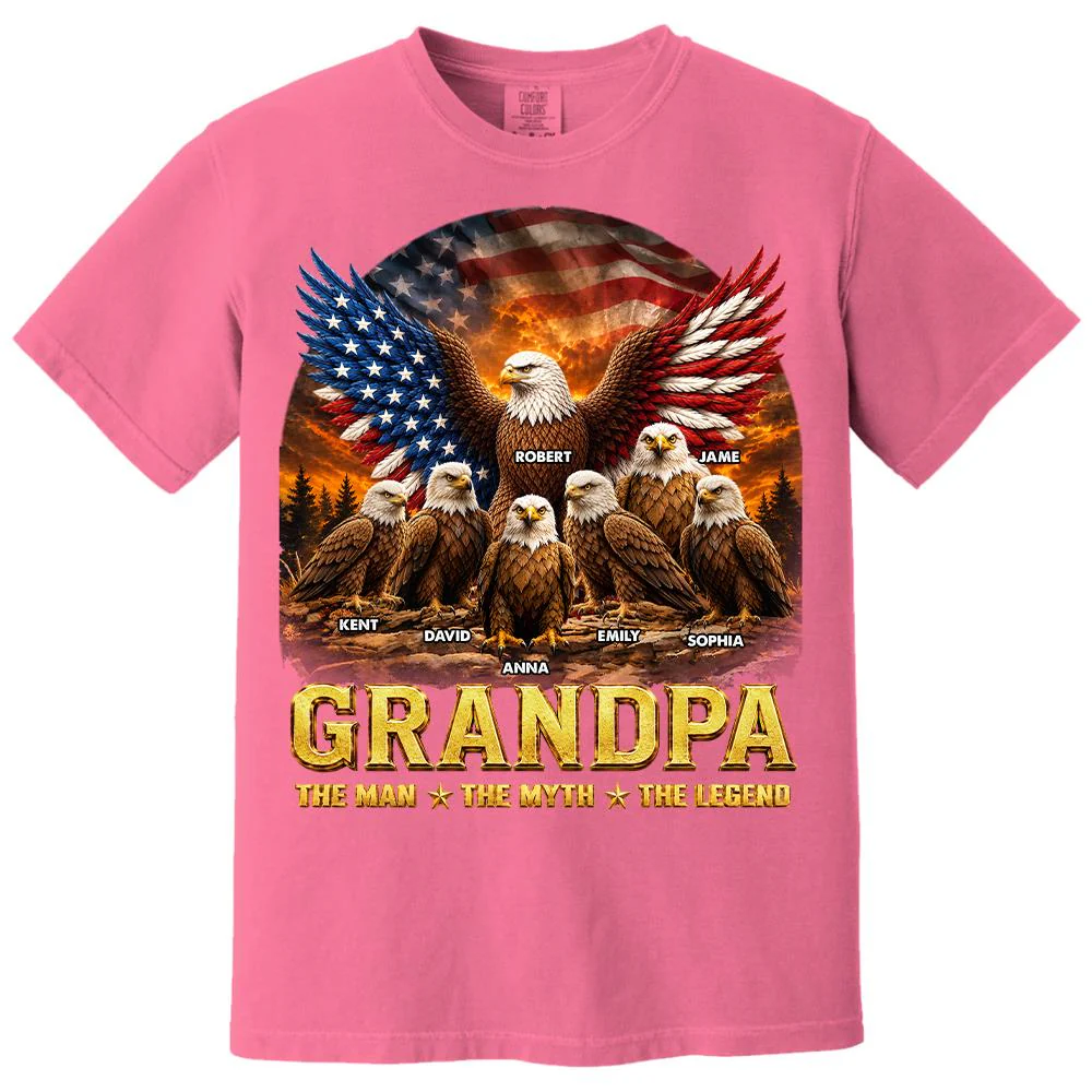 Dad Grandpa Eagle The Man The Myth The Legend - Personalized Shirt - Gift For Dad, Gift For Grandpa - Image 17