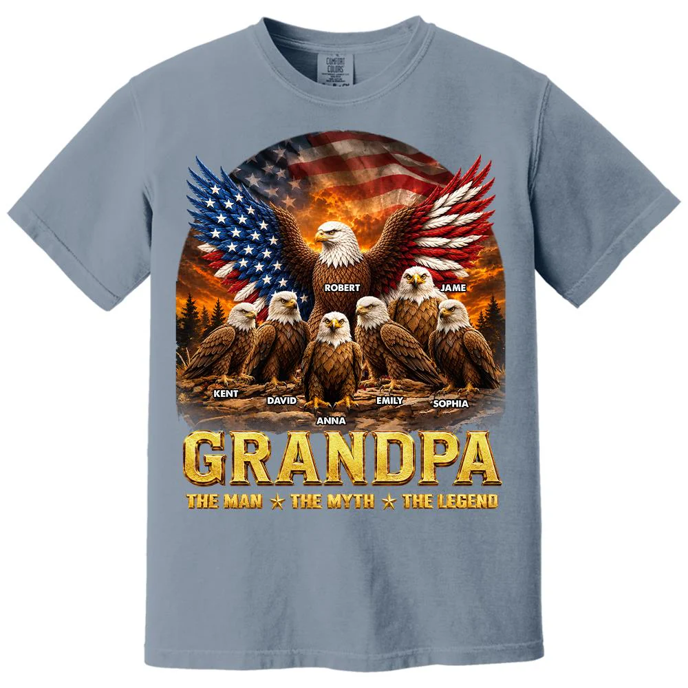 Dad Grandpa Eagle The Man The Myth The Legend - Personalized Shirt - Gift For Dad, Gift For Grandpa - Image 26