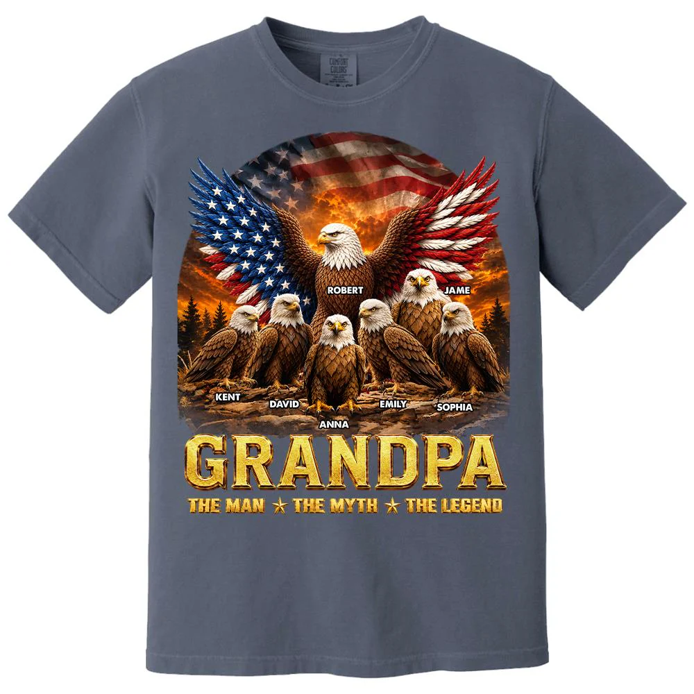 Dad Grandpa Eagle The Man The Myth The Legend - Personalized Shirt - Gift For Dad, Gift For Grandpa - Image 27