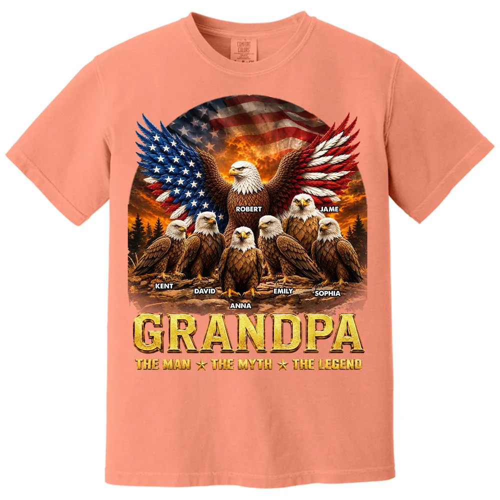 Dad Grandpa Eagle The Man The Myth The Legend - Personalized Shirt - Gift For Dad, Gift For Grandpa - Image 30