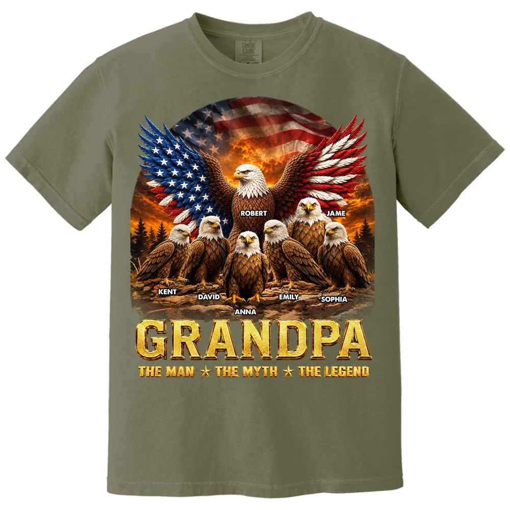 Dad Grandpa Eagle The Man The Myth The Legend - Personalized Shirt - Gift For Dad, Gift For Grandpa - Image 31
