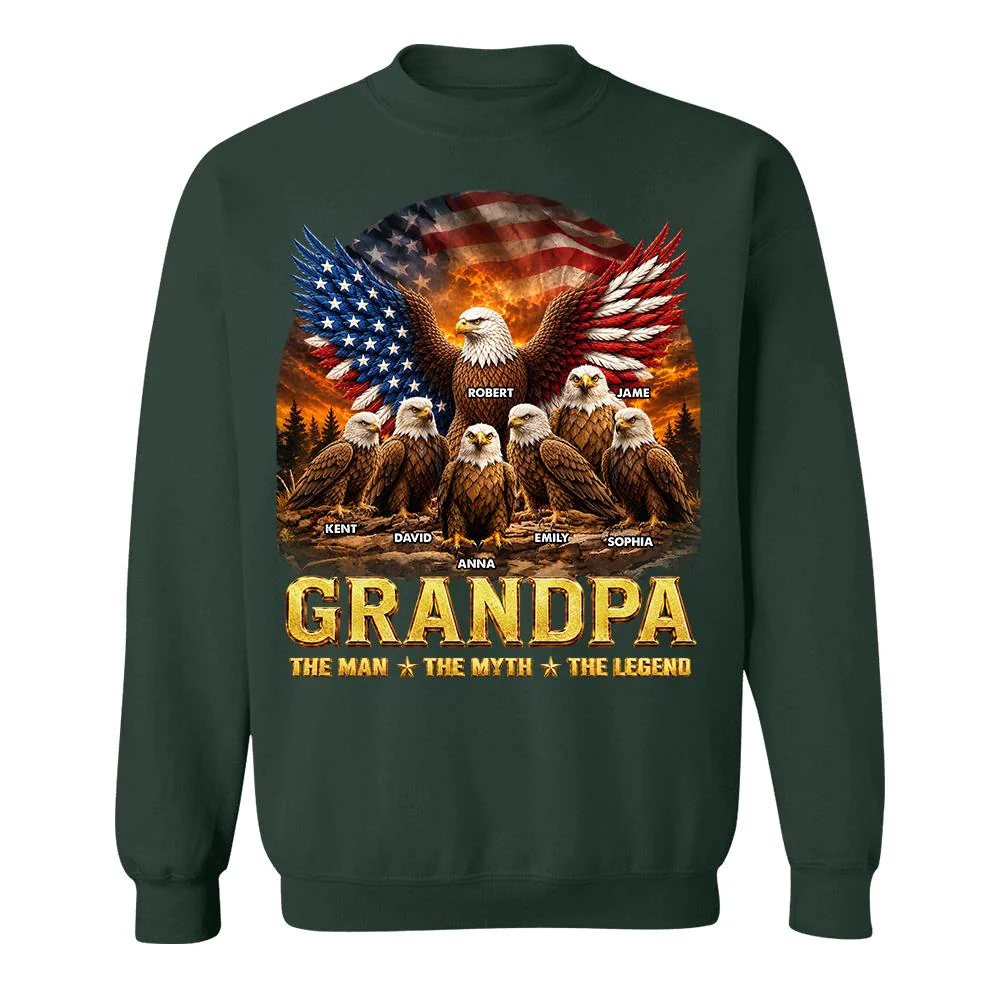 Dad Grandpa Eagle The Man The Myth The Legend - Personalized Shirt - Gift For Dad, Gift For Grandpa - Image 41