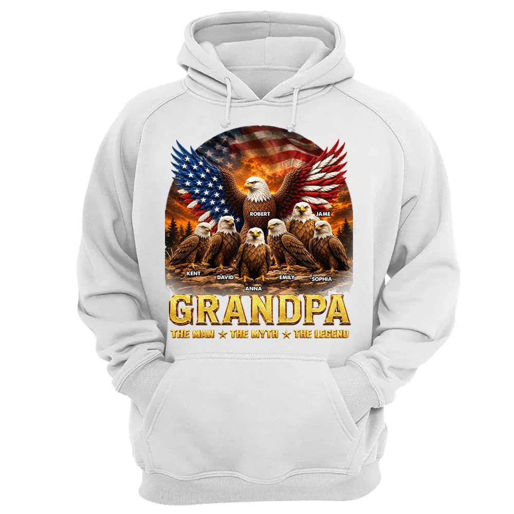 Dad Grandpa Eagle The Man The Myth The Legend - Personalized Shirt - Gift For Dad, Gift For Grandpa - Image 50