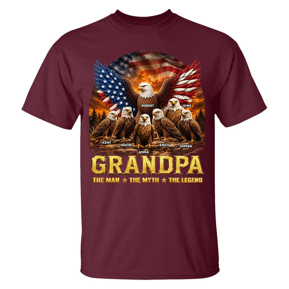 Dad Grandpa Eagle The Man The Myth The Legend - Personalized Shirt - Gift For Dad, Gift For Grandpa - Image 8