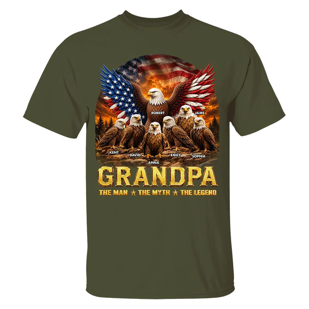 Dad Grandpa Eagle The Man The Myth The Legend - Personalized Shirt - Gift For Dad, Gift For Grandpa - Image 9